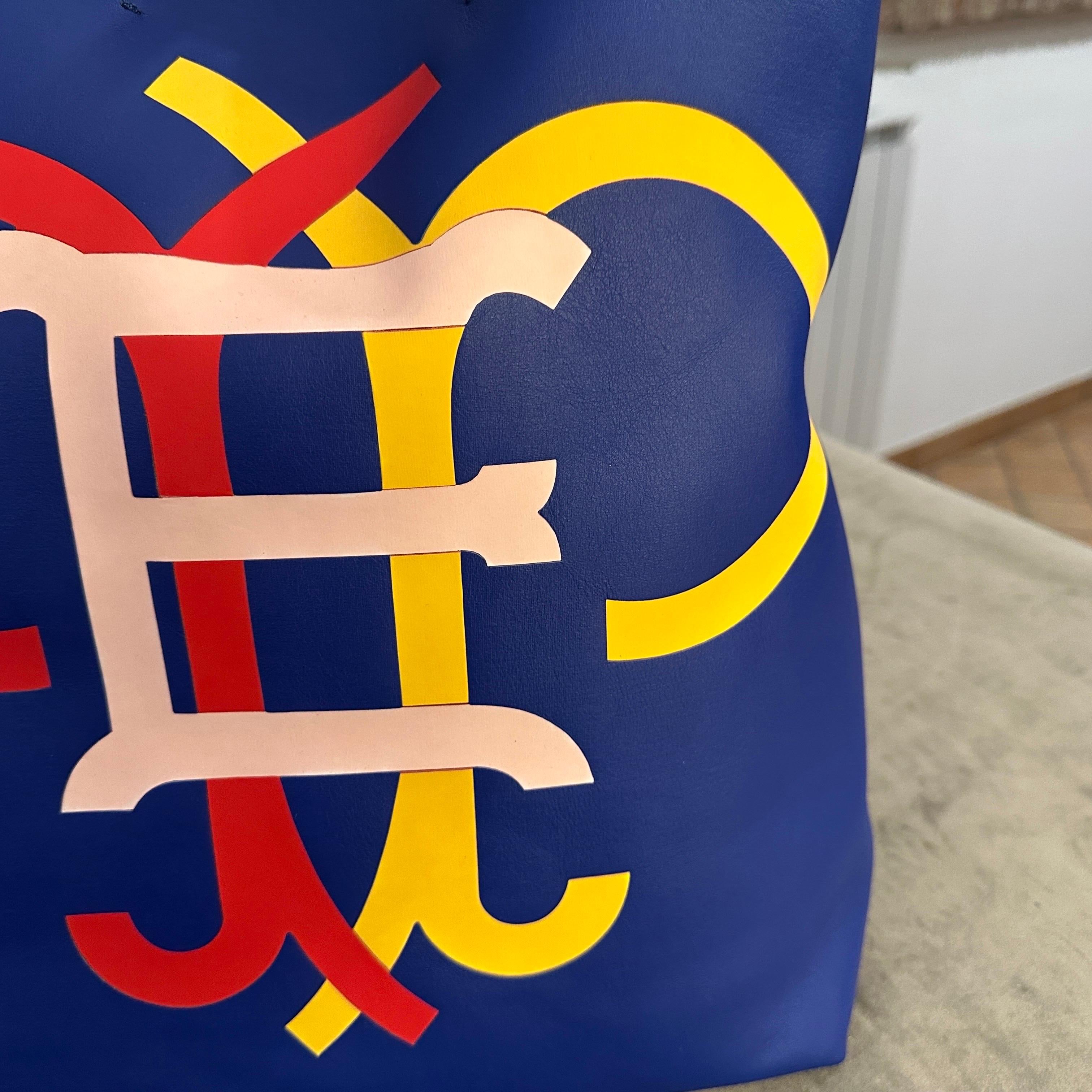 Women's 21st Century Never used Blue Leather Emilio Pucci Tote Bag For Sale