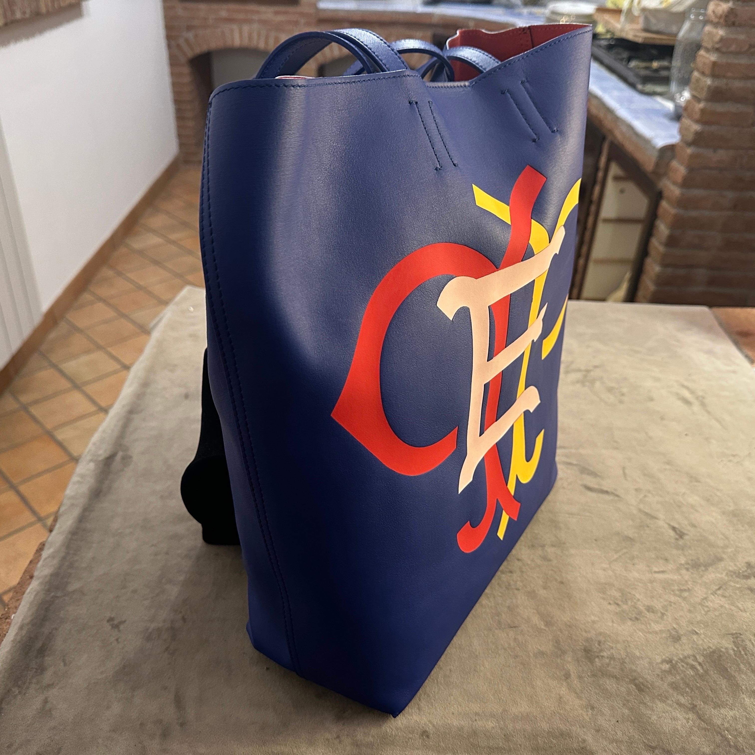 21st Century Never used Blue Leather Emilio Pucci Tote Bag For Sale 5