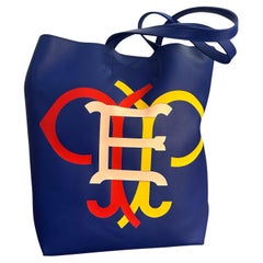 21e siècle Jamais utilisé Emilio Pucci Tote Bag en cuir bleu