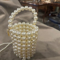 21st Century Never Used Faux Pearls and Brass Minaudière by Coppola e Toppo