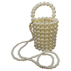 21st Century Never Used Faux Pearls and Brass Minaudière by Coppola e Toppo
