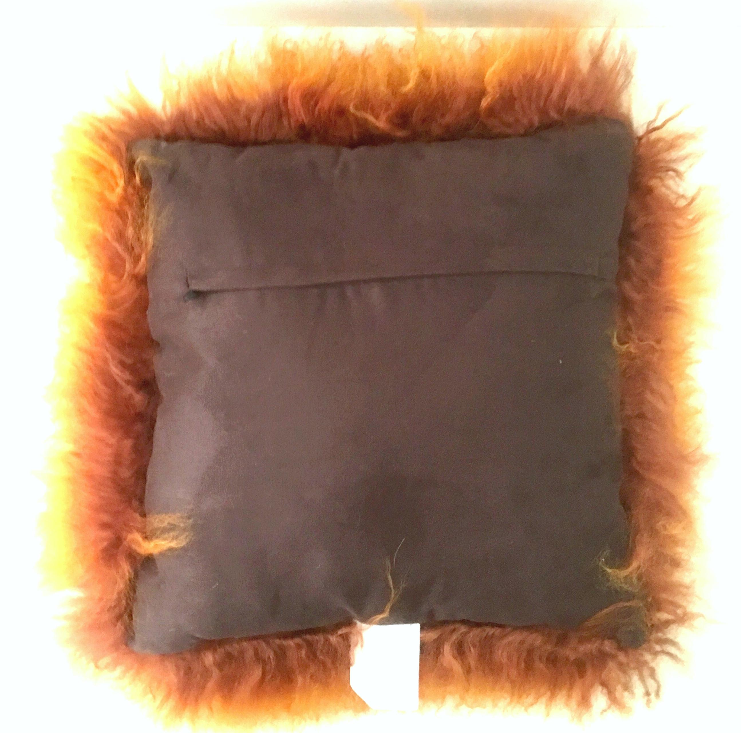 21st Century and New Australian Sheepskin Long Fur Pillow by, Auskin In Excellent Condition For Sale In West Palm Beach, FL