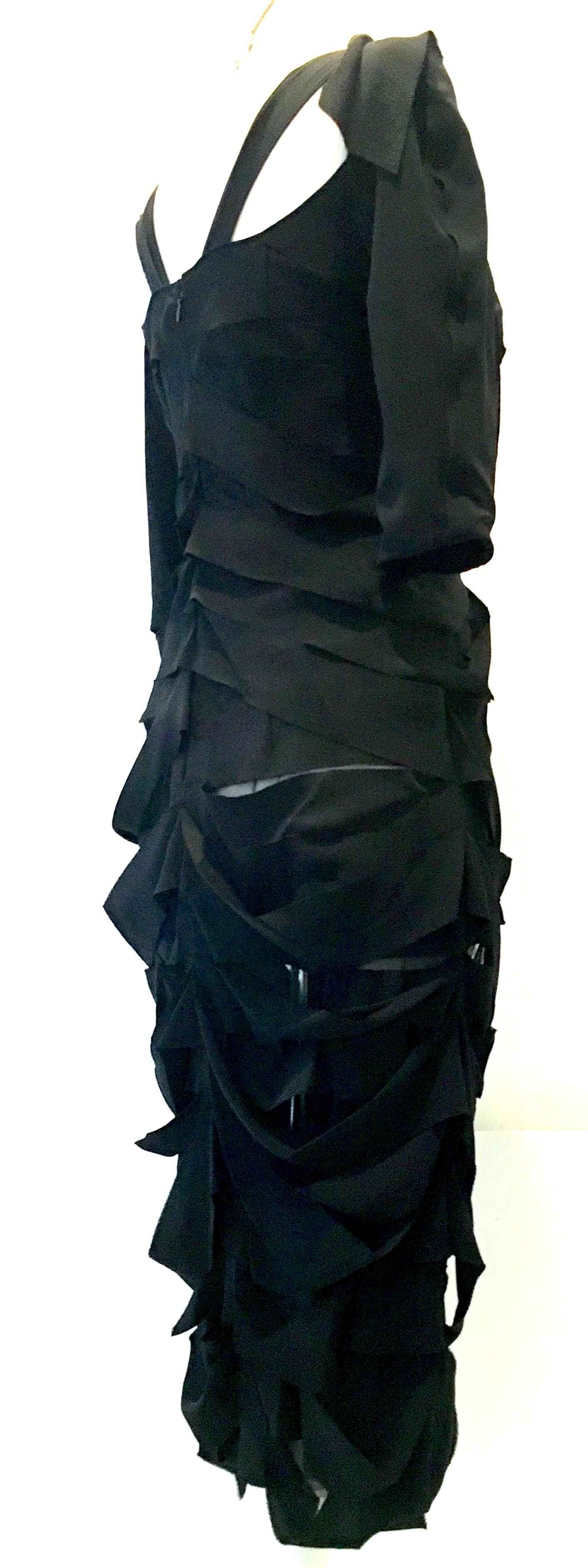 Women's or Men's 21st Century & New Black Silk Dress By, Nina Ricci Paris For Sale