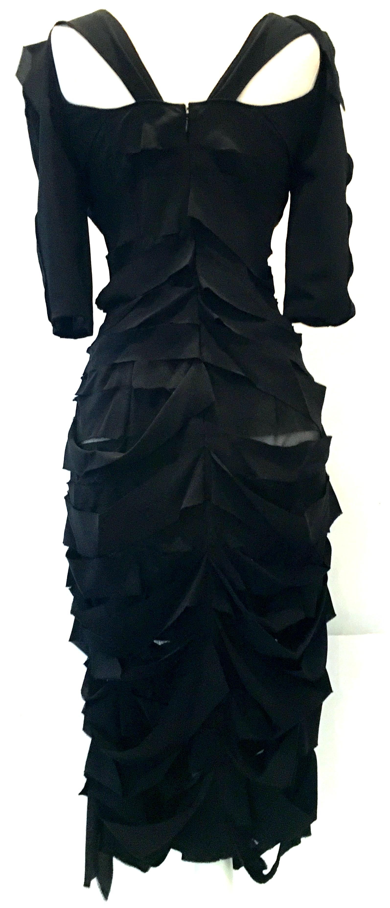 21st Century & New Black Silk Dress By, Nina Ricci Paris In New Condition In West Palm Beach, FL