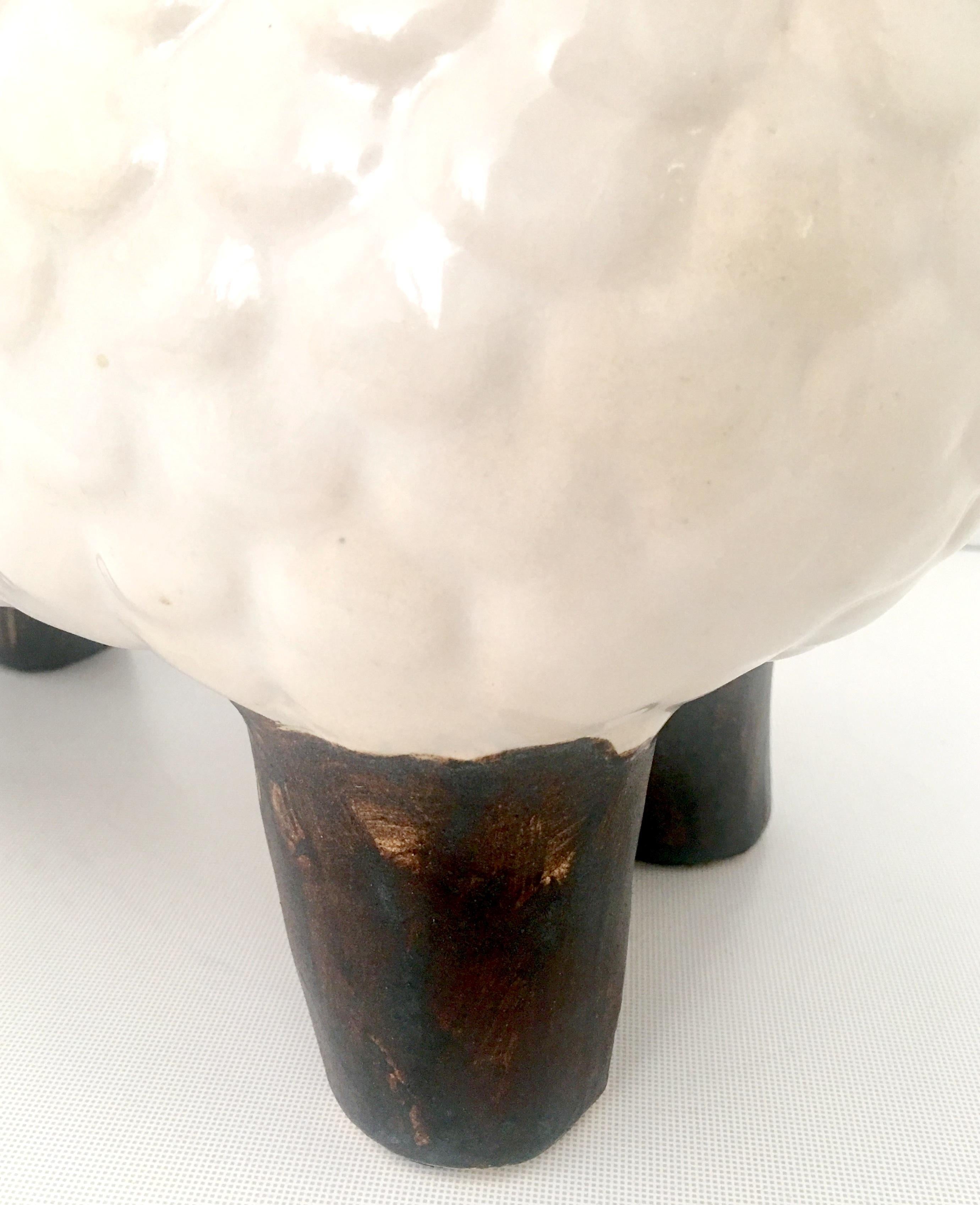 21st Century & New Ceramic Glaze Hand-Painted Lamb Sculpture For Sale 6