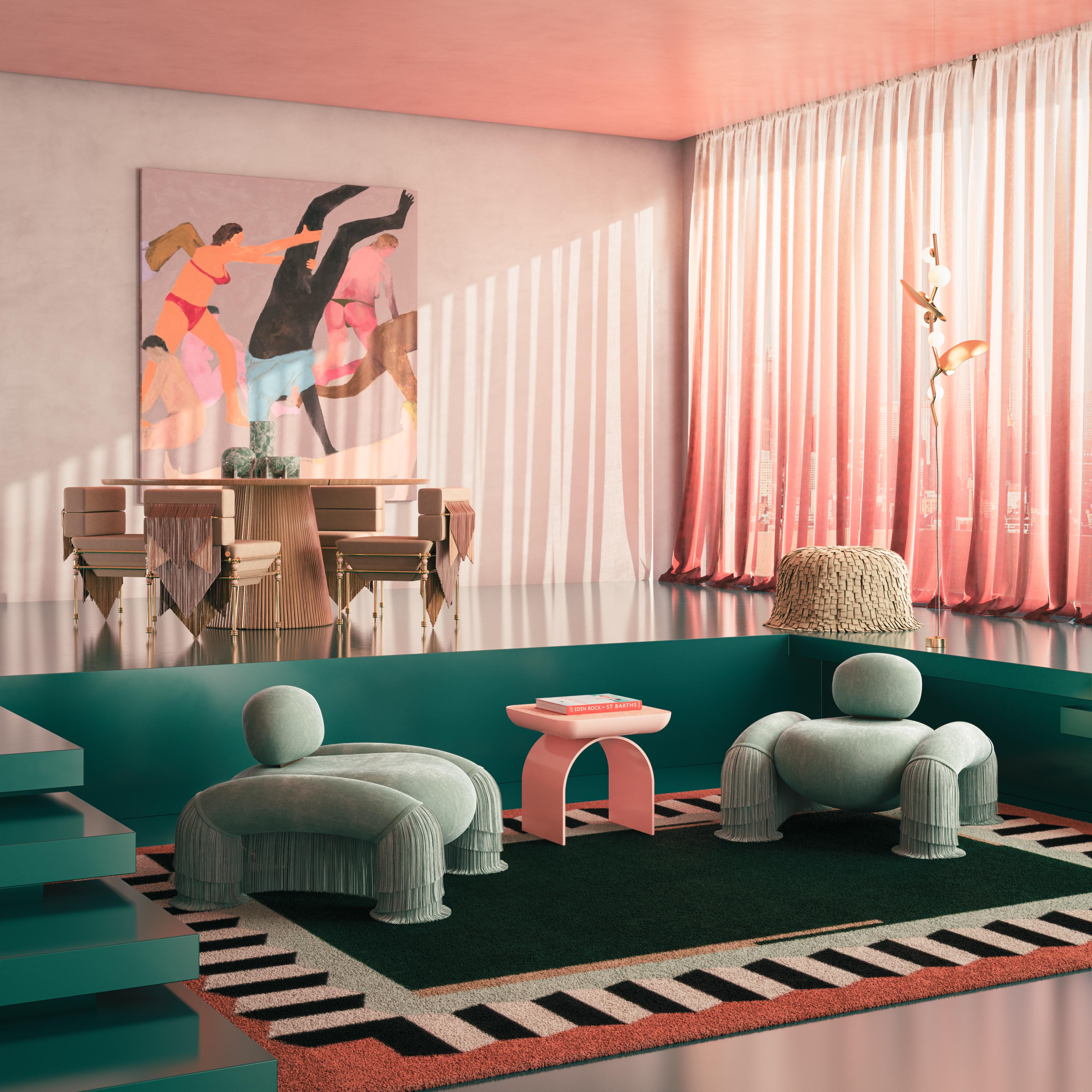 Pouf Lyra Fringes du 21e siècle fabriqué au Portugal par Ottiu en vente 5