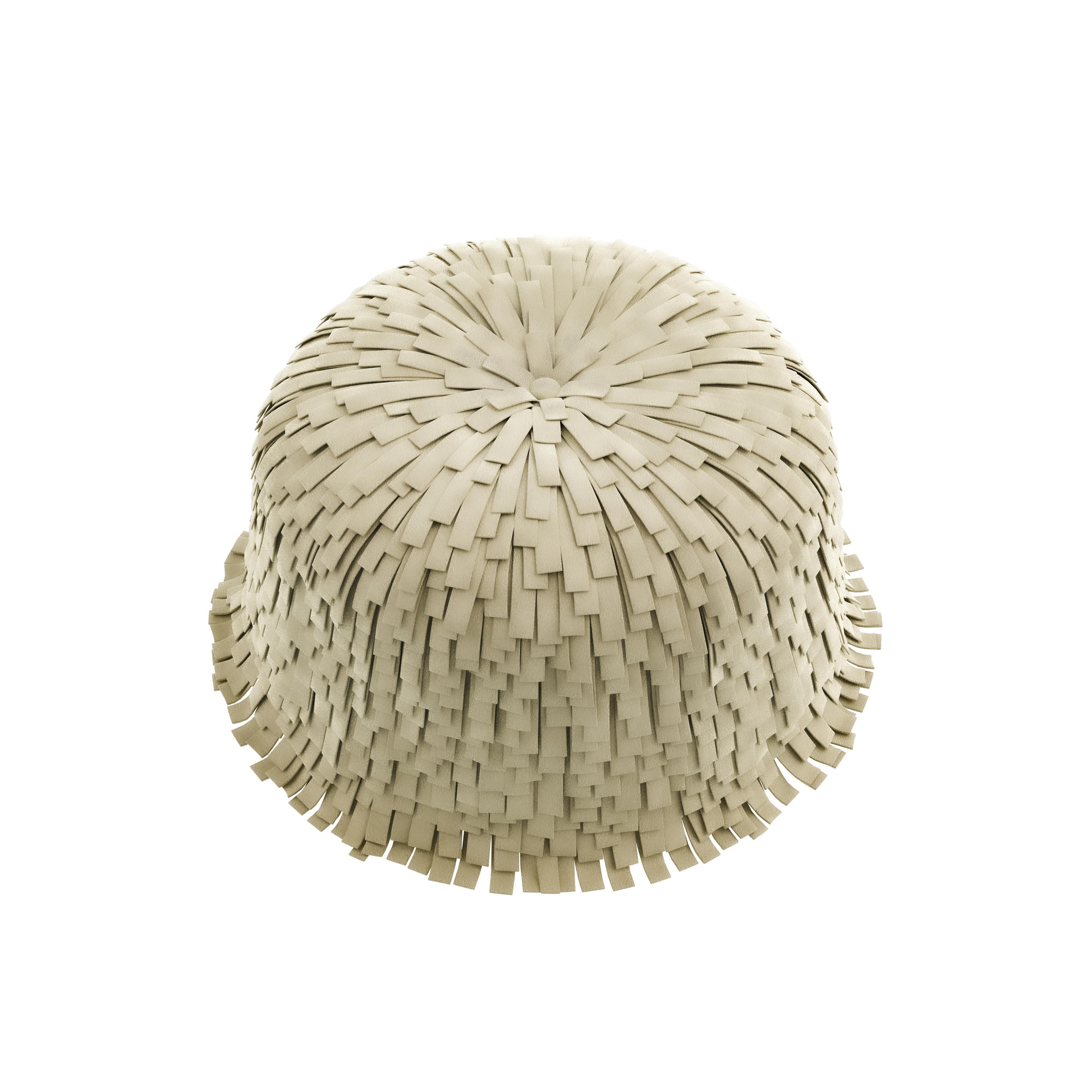 Pouf Lyra Fringes du 21e siècle fabriqué au Portugal par Ottiu Neuf - En vente à RIO TINTO, PT