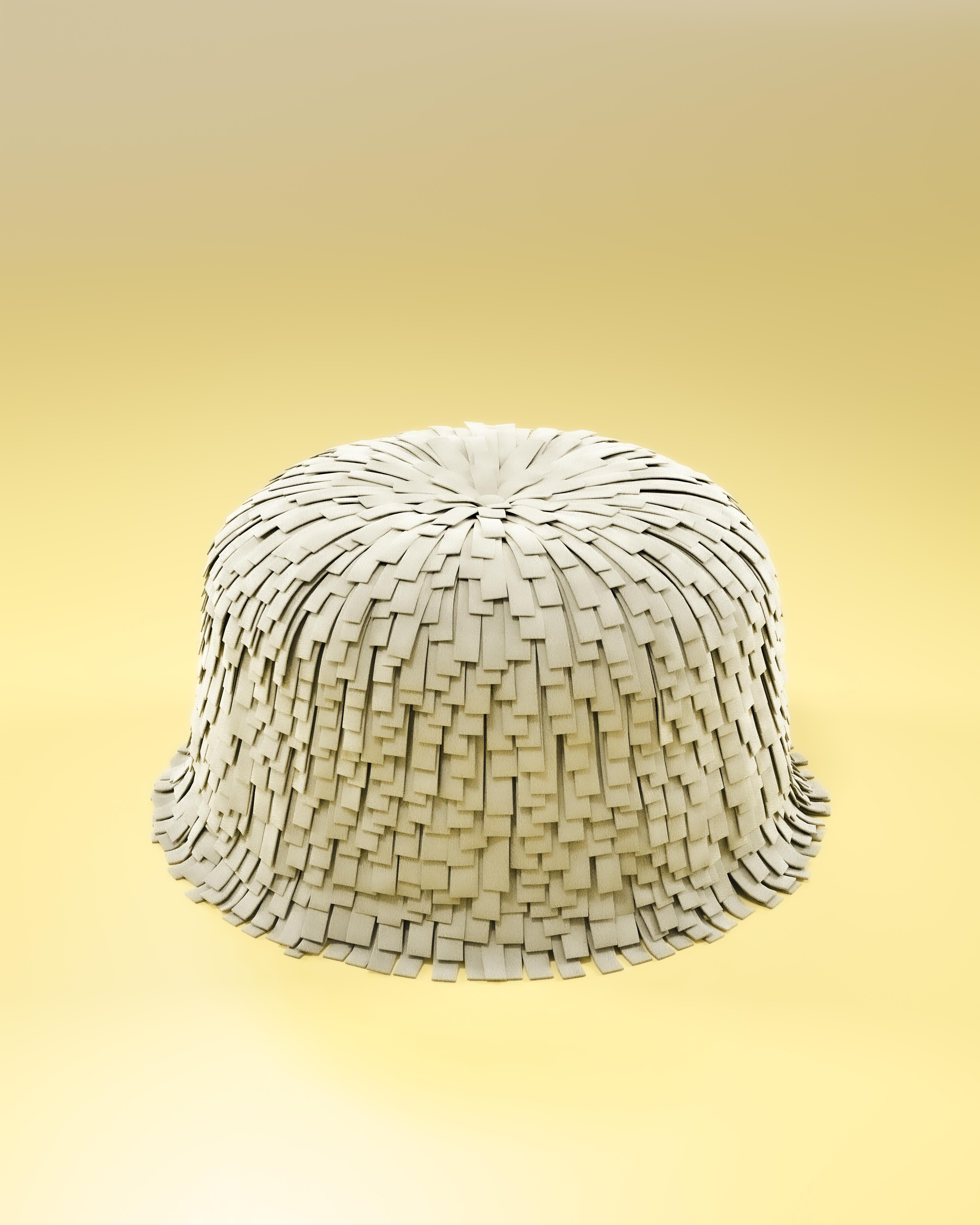 Daim Pouf Lyra Fringes du 21e siècle fabriqué au Portugal par Ottiu en vente