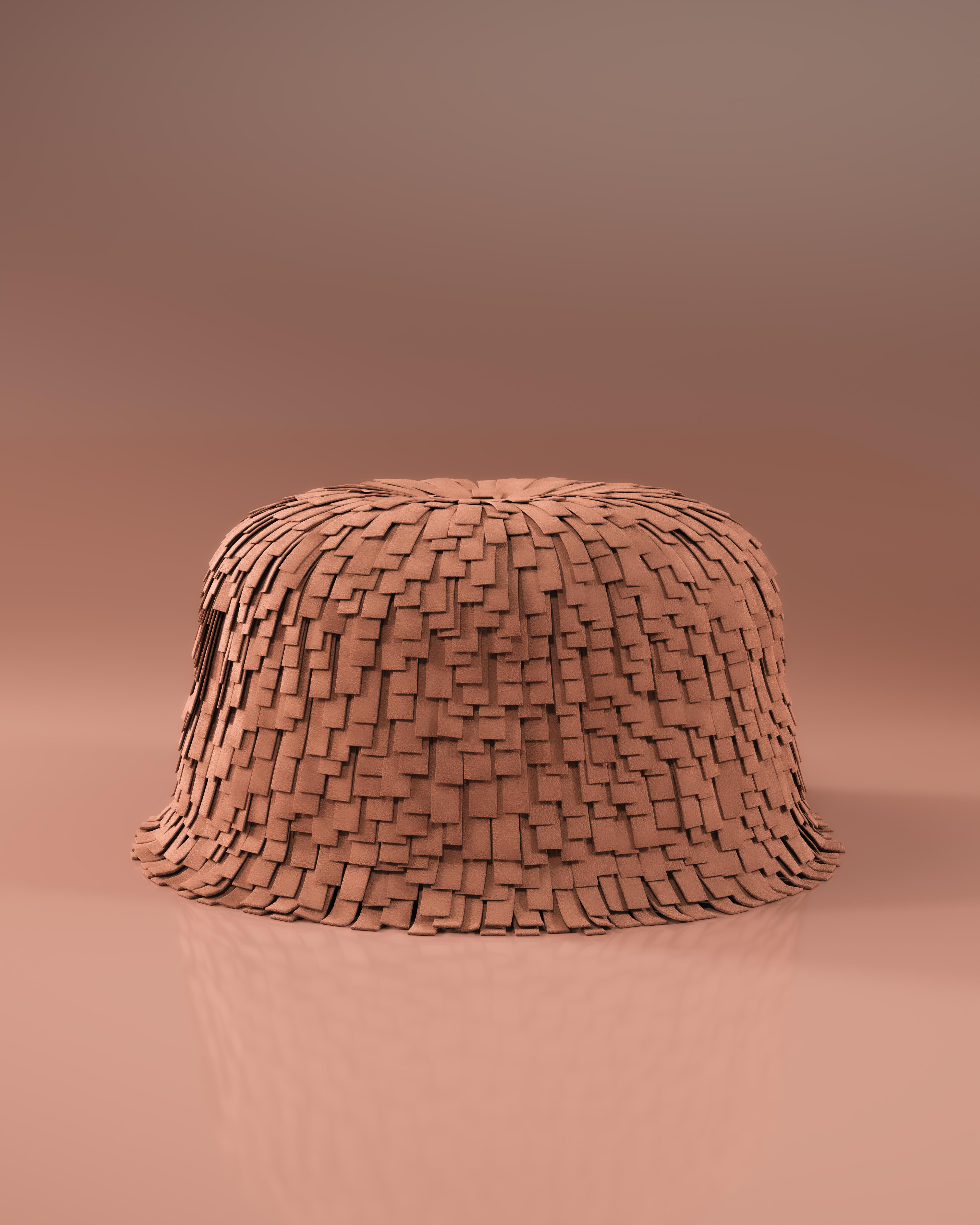 Pouf Lyra Fringes du 21e siècle fabriqué au Portugal par Ottiu en vente 1