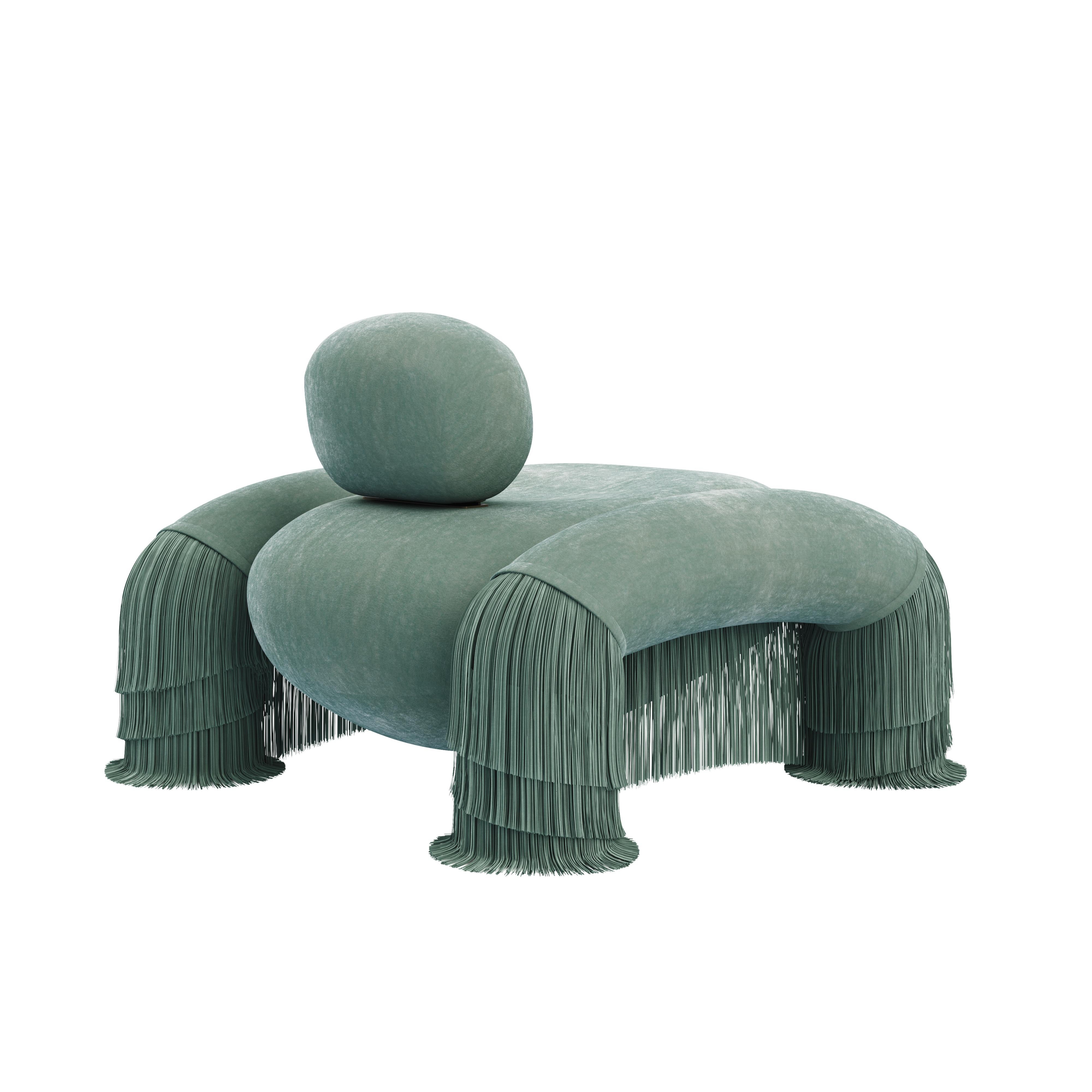 21st Century New Collection Odessa Fringes Armchair Made in Portugal by Ottiu For Sale 4