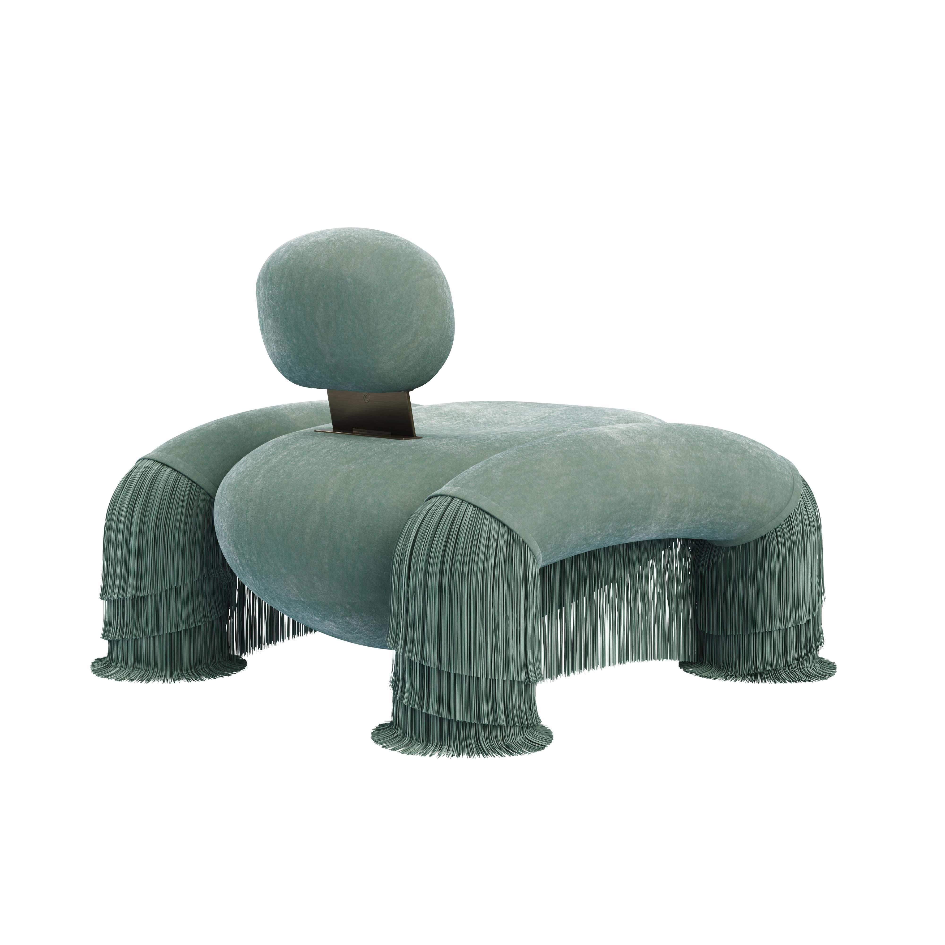21st Century New Collection Odessa Fringes Armchair Made in Portugal by Ottiu For Sale 5