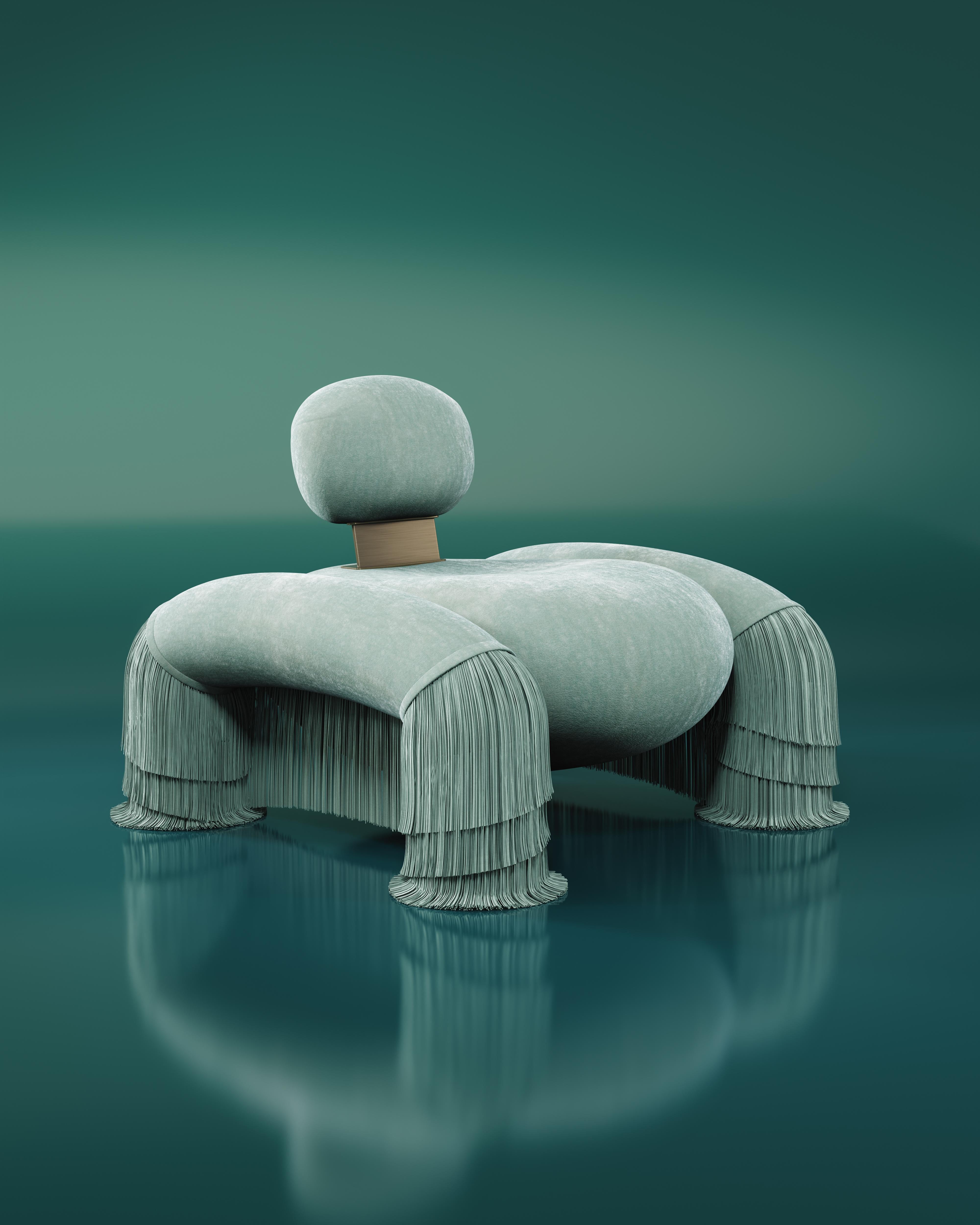 21st Century New Collection Odessa Fringes Armchair Made in Portugal by Ottiu For Sale 9