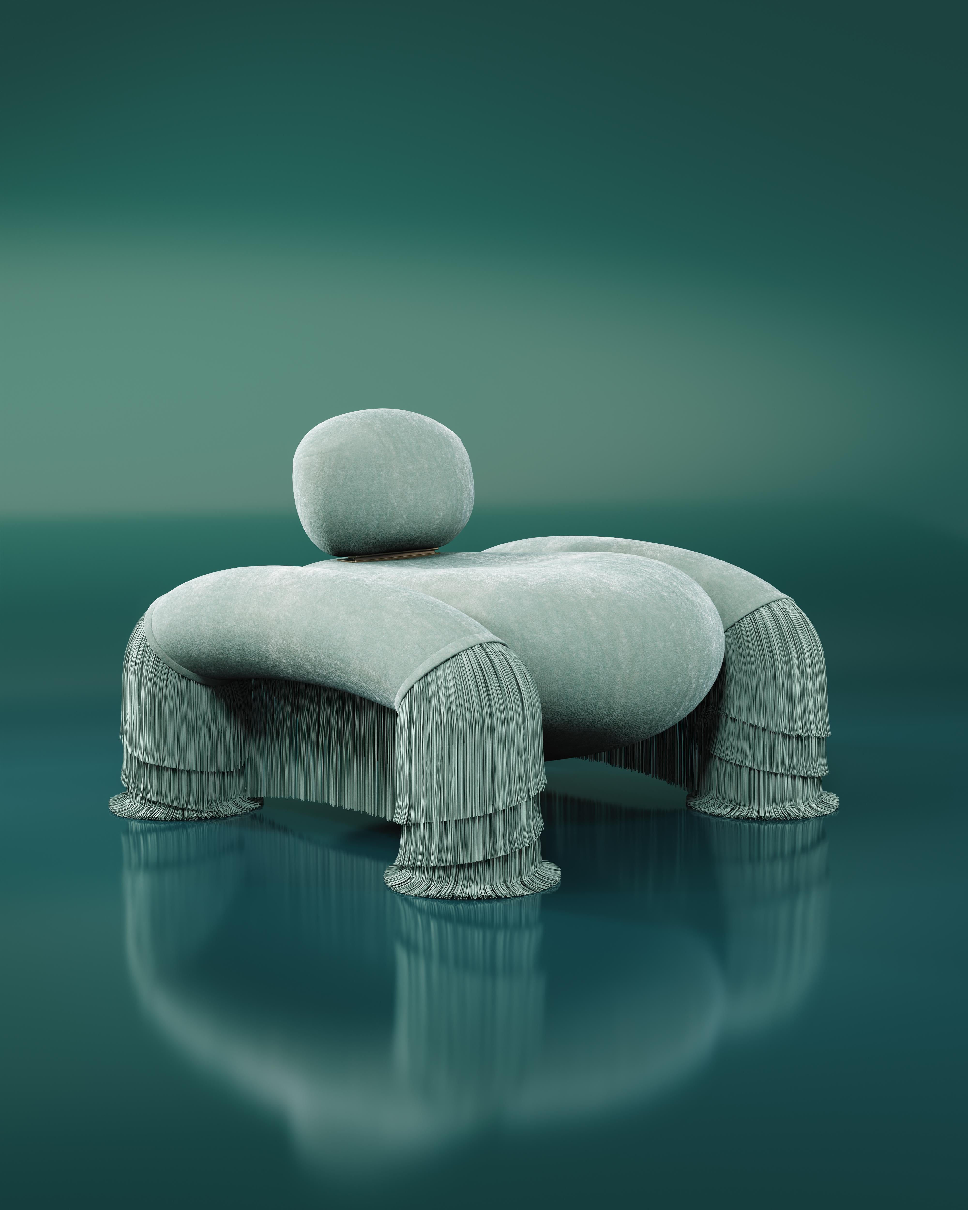 21st Century New Collection Odessa Fringes Armchair Made in Portugal by Ottiu For Sale 10