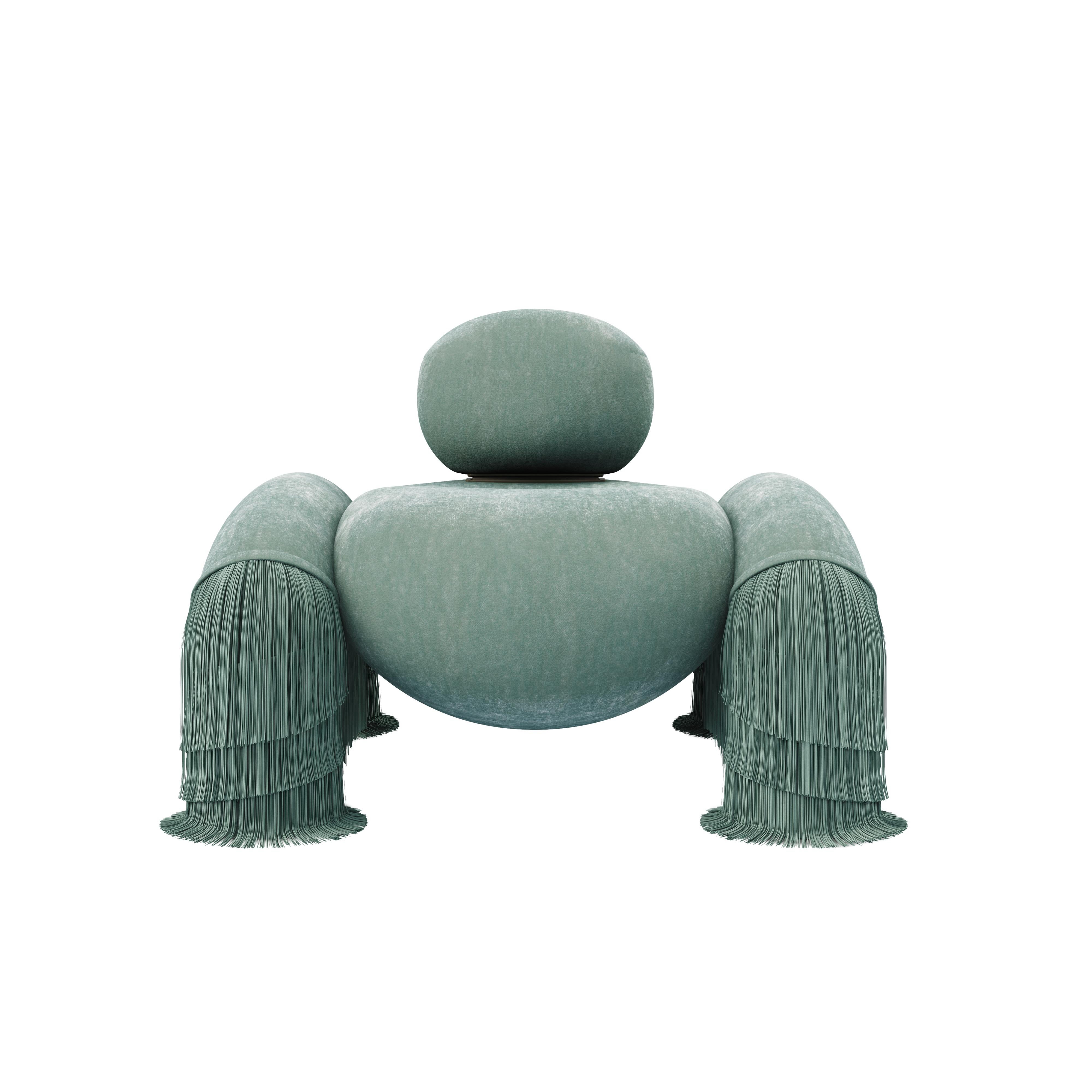 Portuguese 21st Century New Collection Odessa Fringes Armchair Made in Portugal by Ottiu For Sale