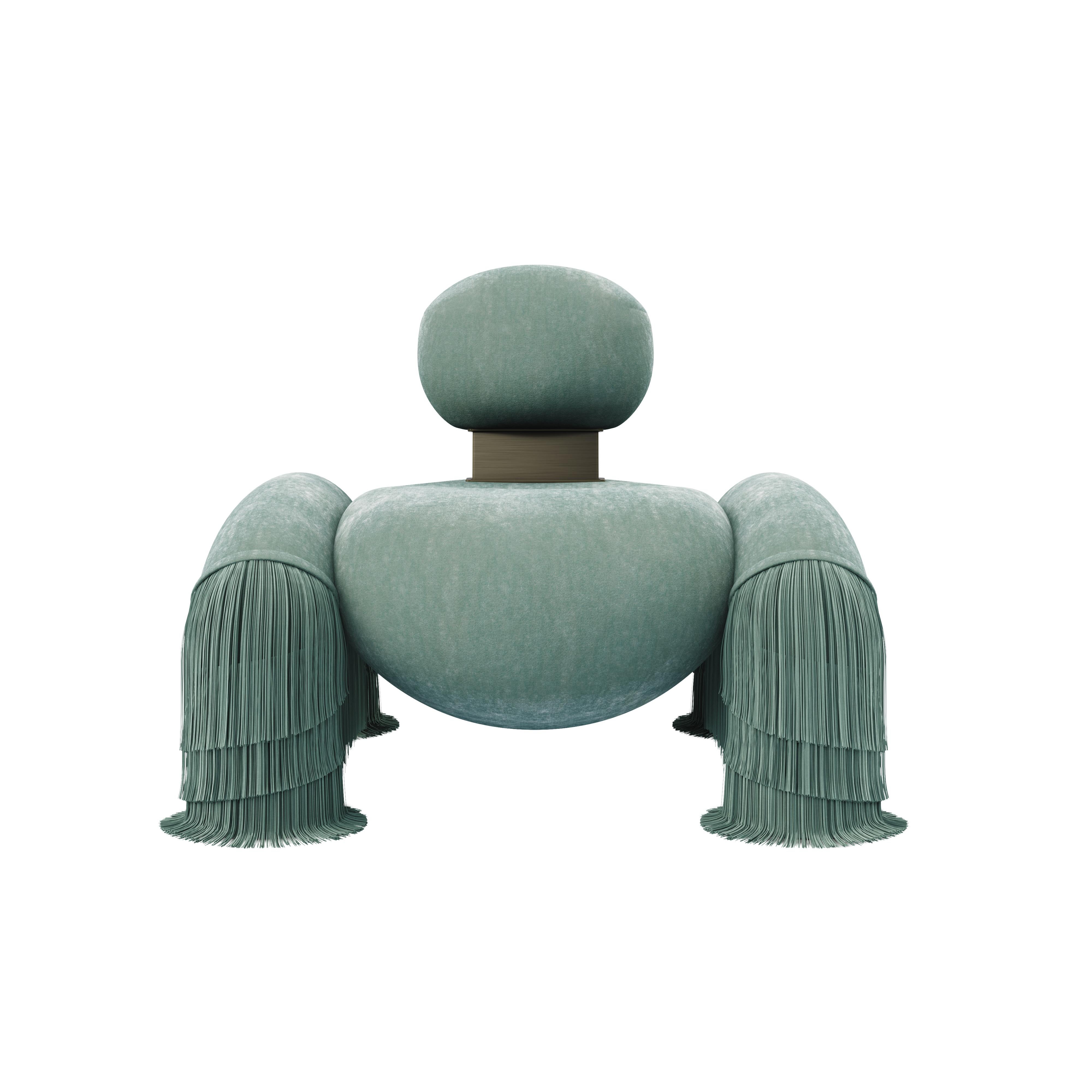 21st Century New Collection Odessa Fringes Armchair Made in Portugal by Ottiu In New Condition For Sale In RIO TINTO, PT