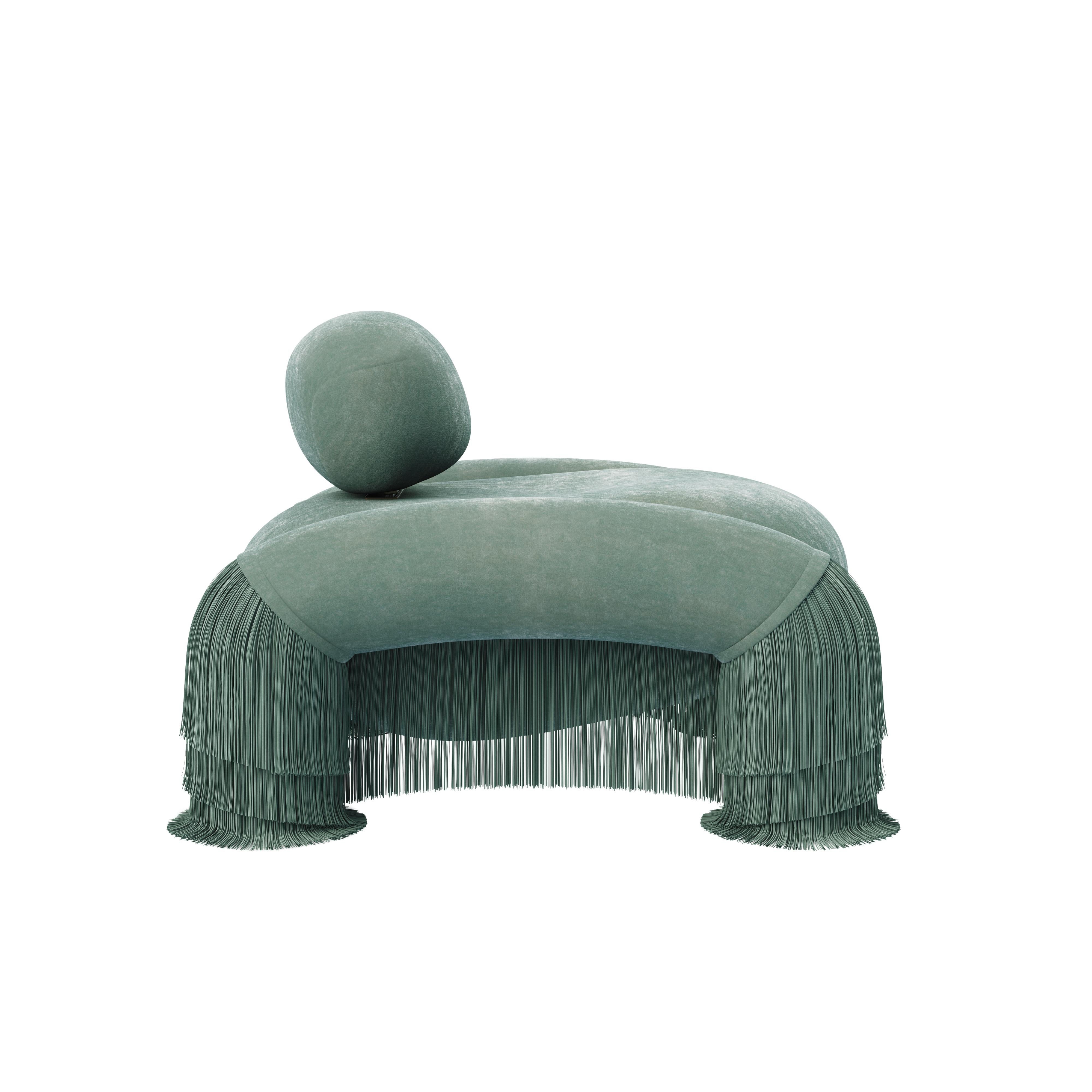 21st Century New Collection Odessa Fringes Armchair Made in Portugal by Ottiu For Sale 2