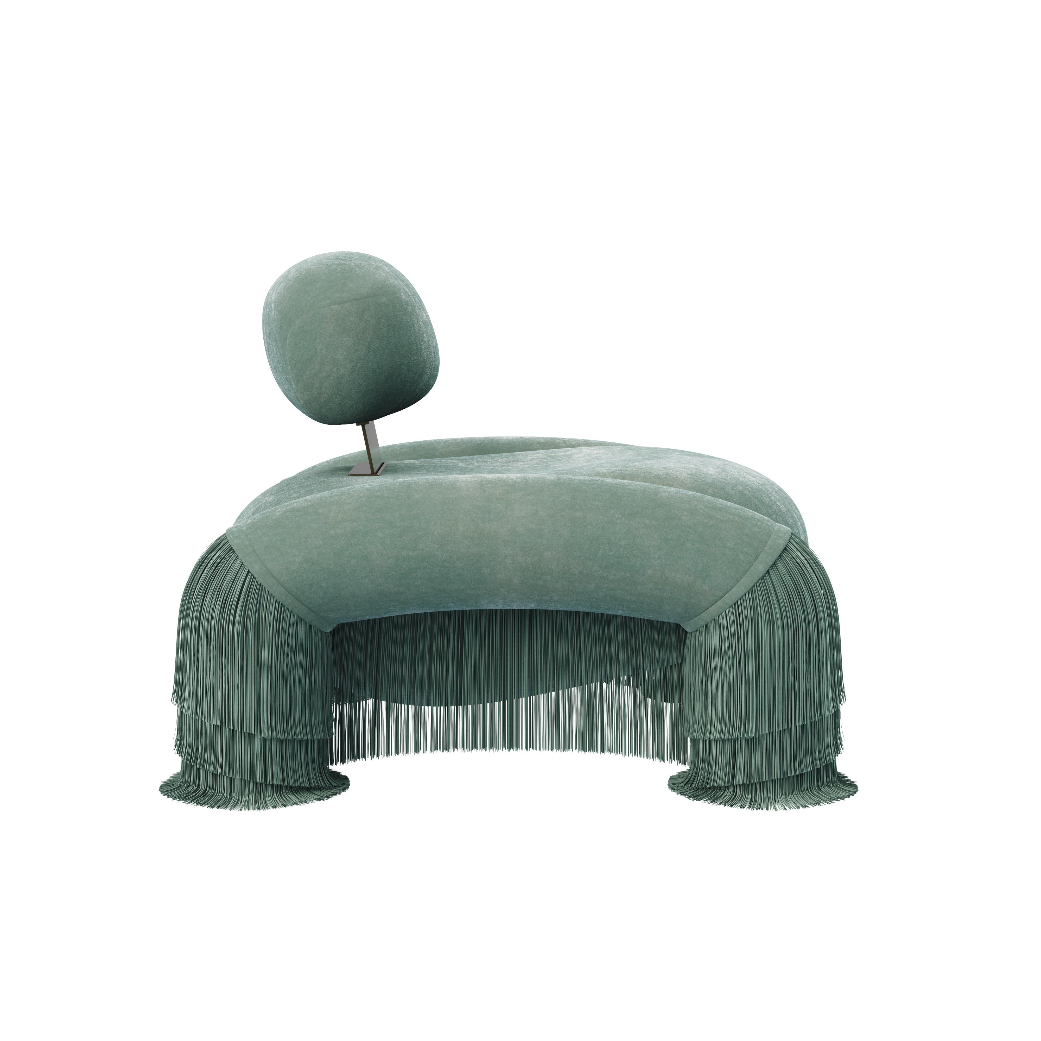 21st Century New Collection Odessa Fringes Armchair Made in Portugal by Ottiu For Sale 3