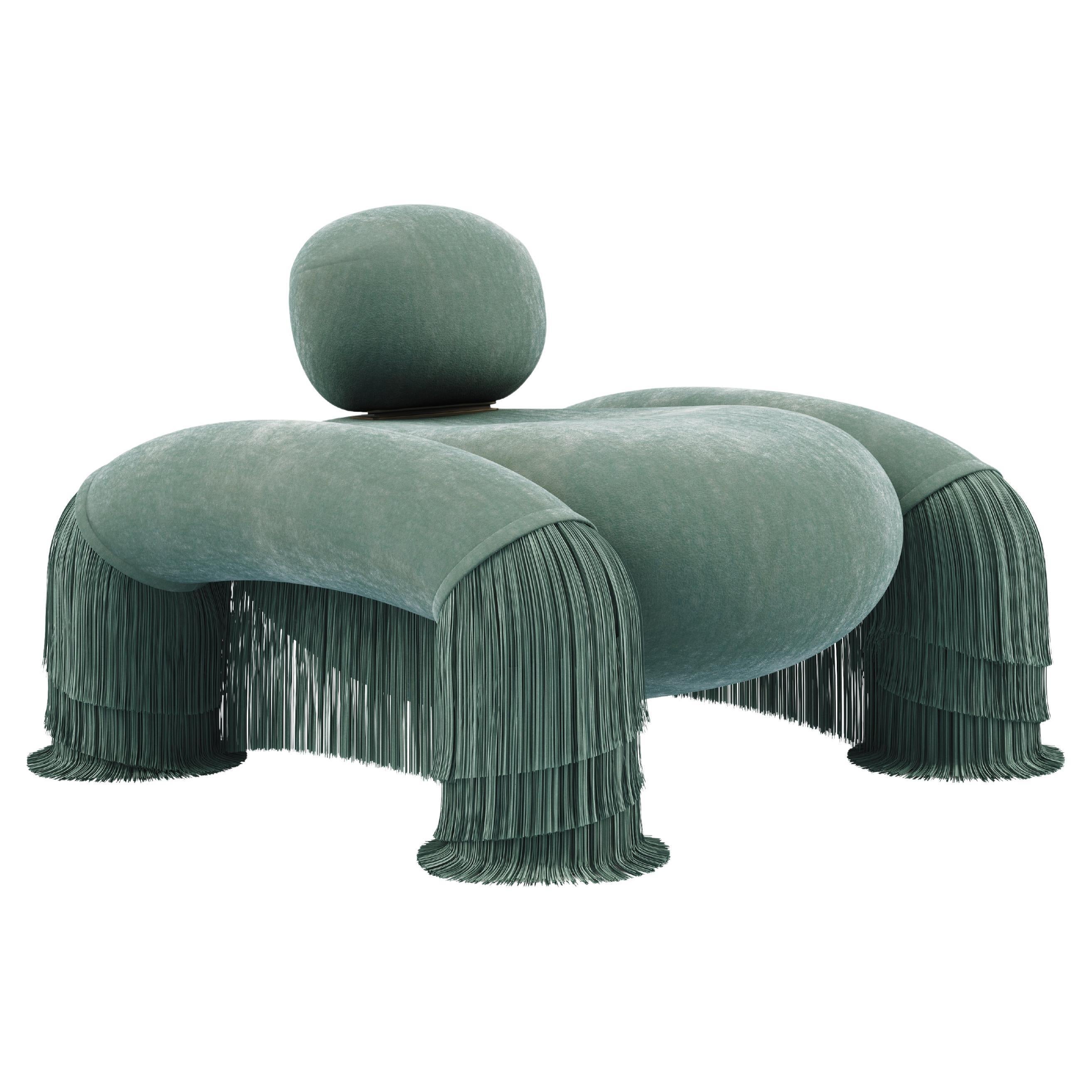 Fauteuil Odessa Fringes de la nouvelle collection du 21e siècle fabriqué au Portugal par Ottiu