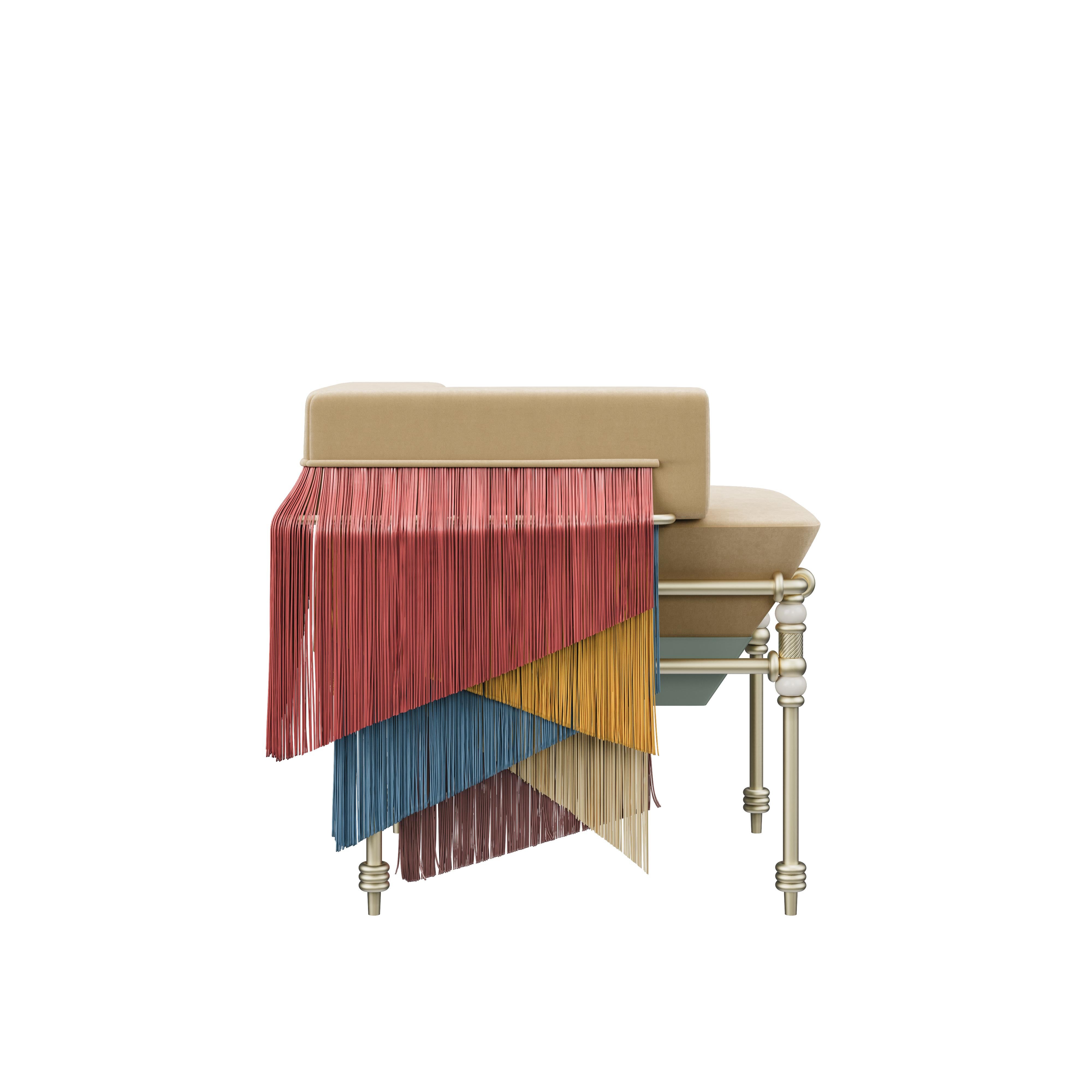 XXIe siècle et contemporain Chaise Seraphine à franges du 21e siècle fabriquée au Portugal par Ottiu en vente