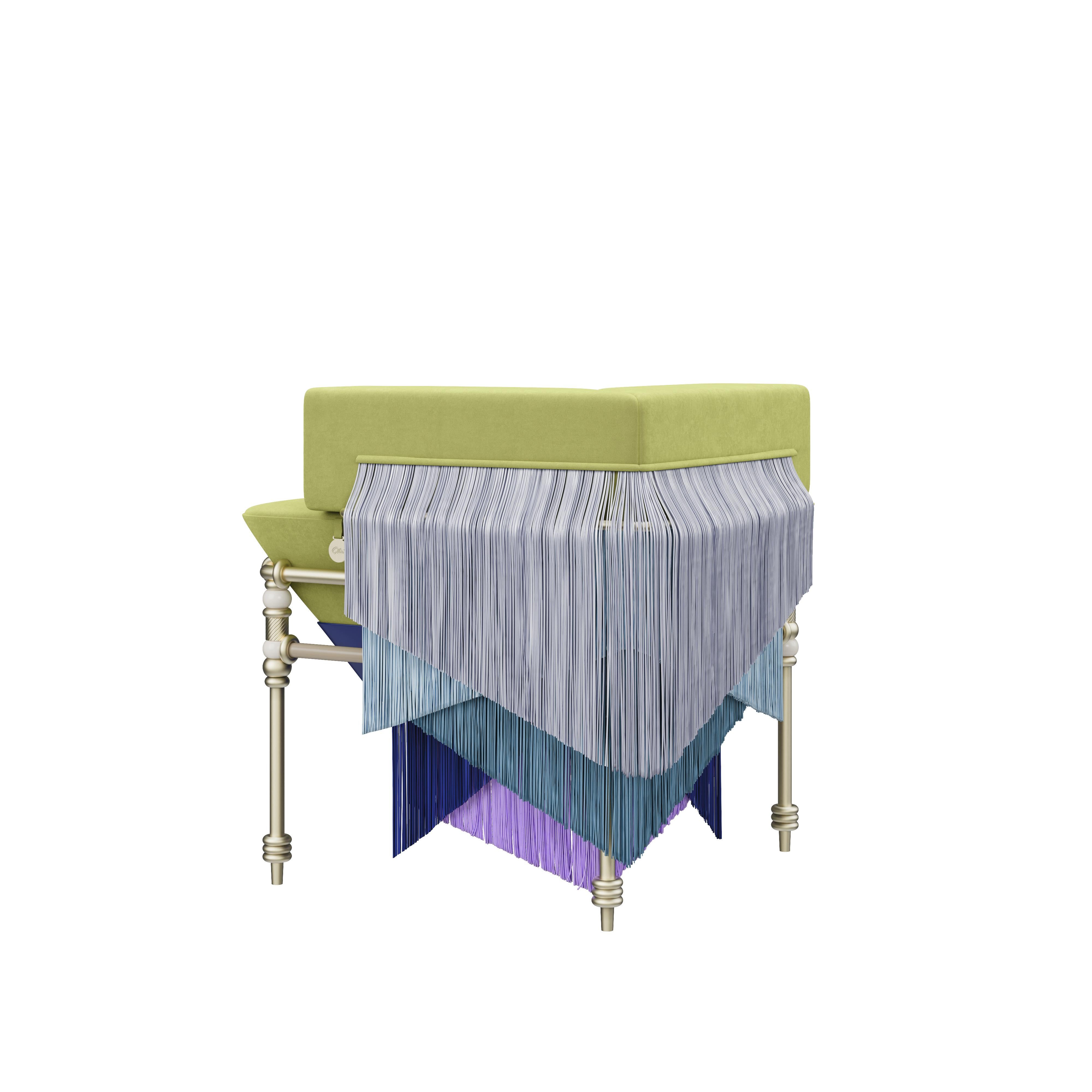 Chaise Seraphine à franges du 21e siècle fabriquée au Portugal par Ottiu en vente 1