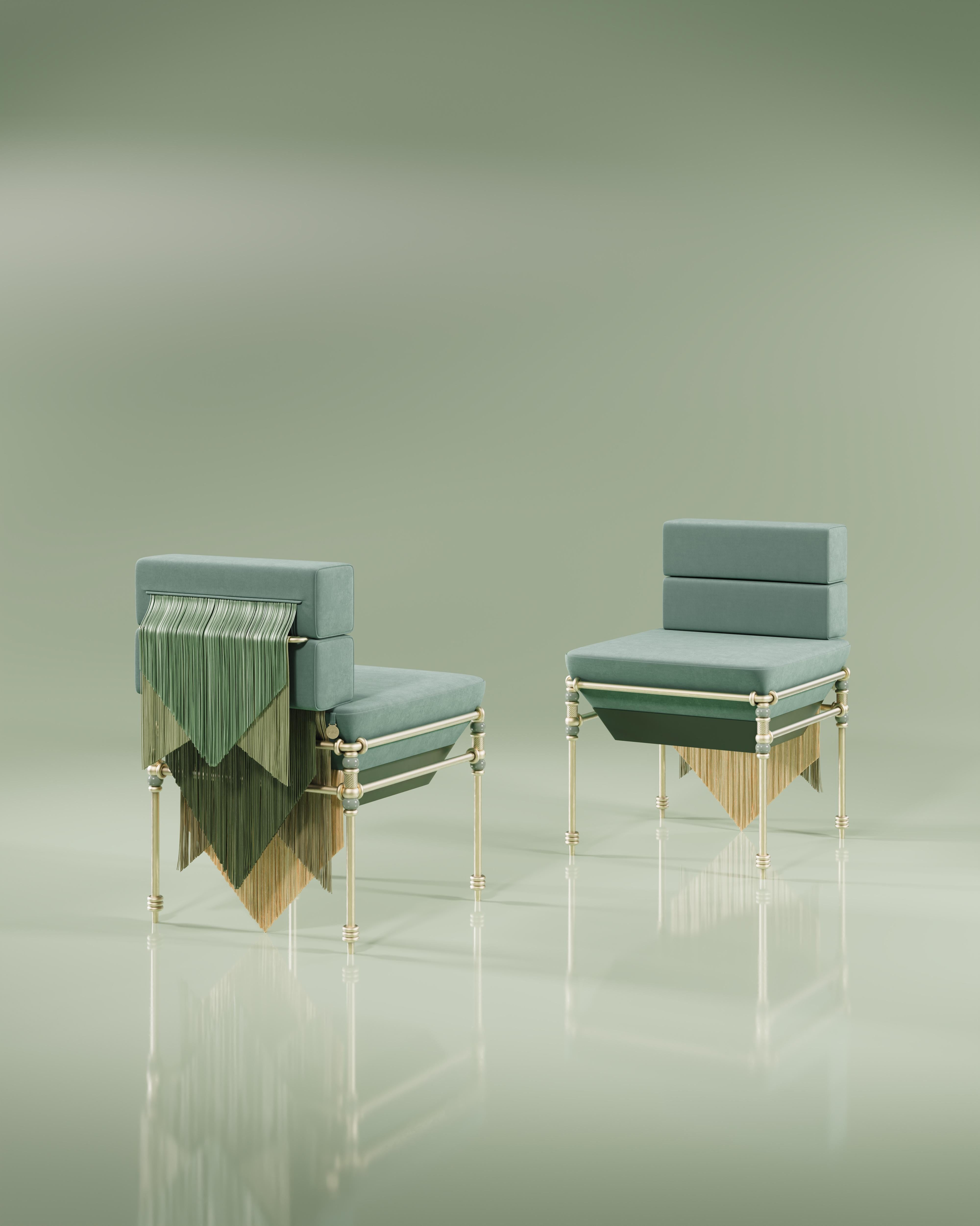 Chaise de salle à manger du 21e siècle à franges en Seraphine fabriquée au Portugal en vente 6