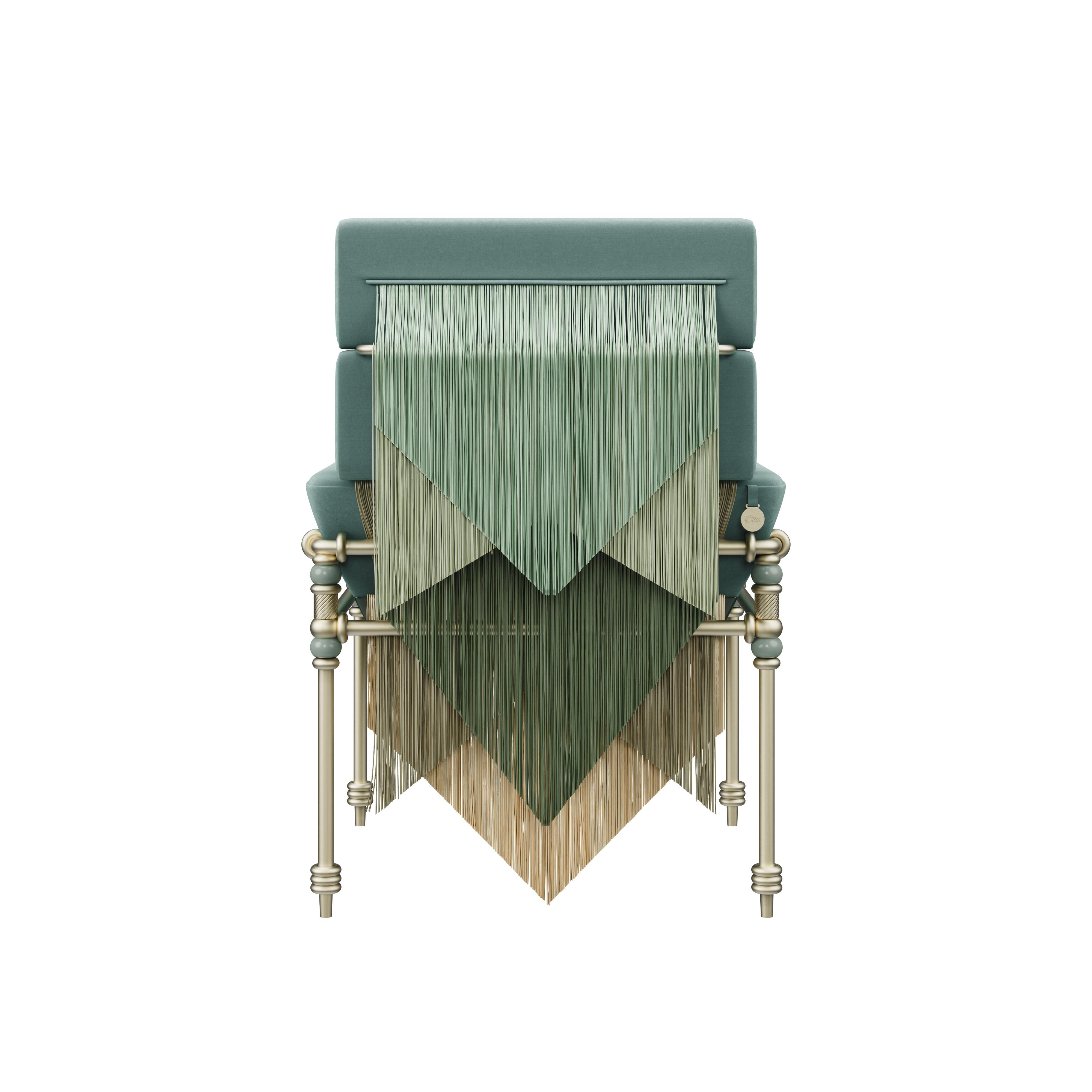 Chaise de salle à manger du 21e siècle à franges en Seraphine fabriquée au Portugal en vente 2