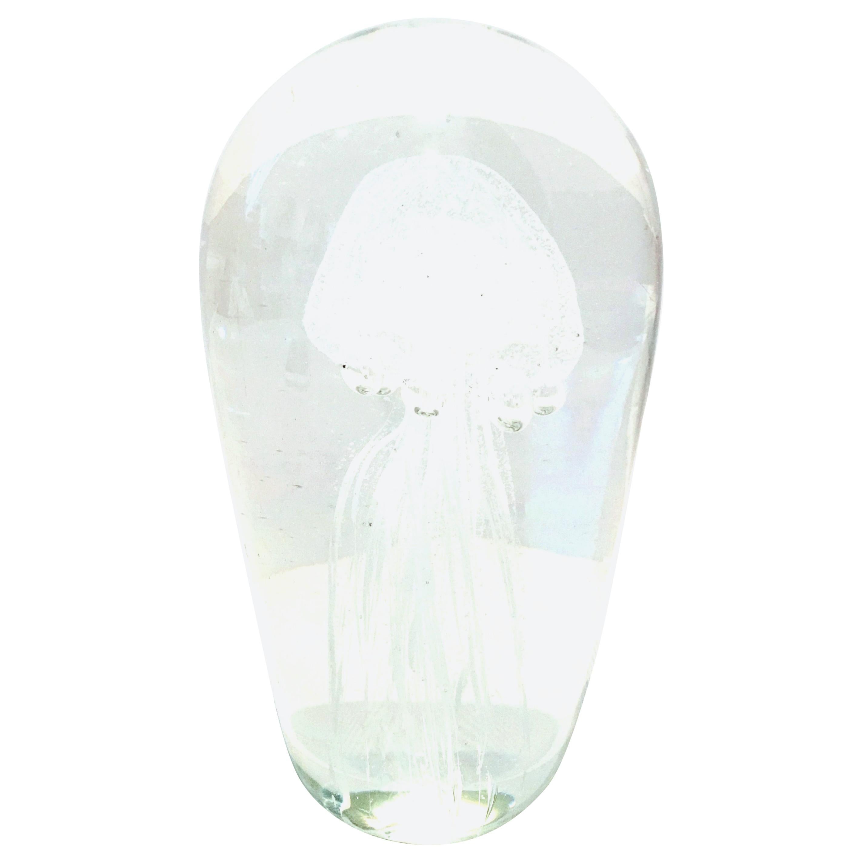 21st Century and New Hand Blown Art Glass Jellyfish Sculpture