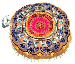 21st Century and New Jute Embroidered Round Pillow by, Karma Living