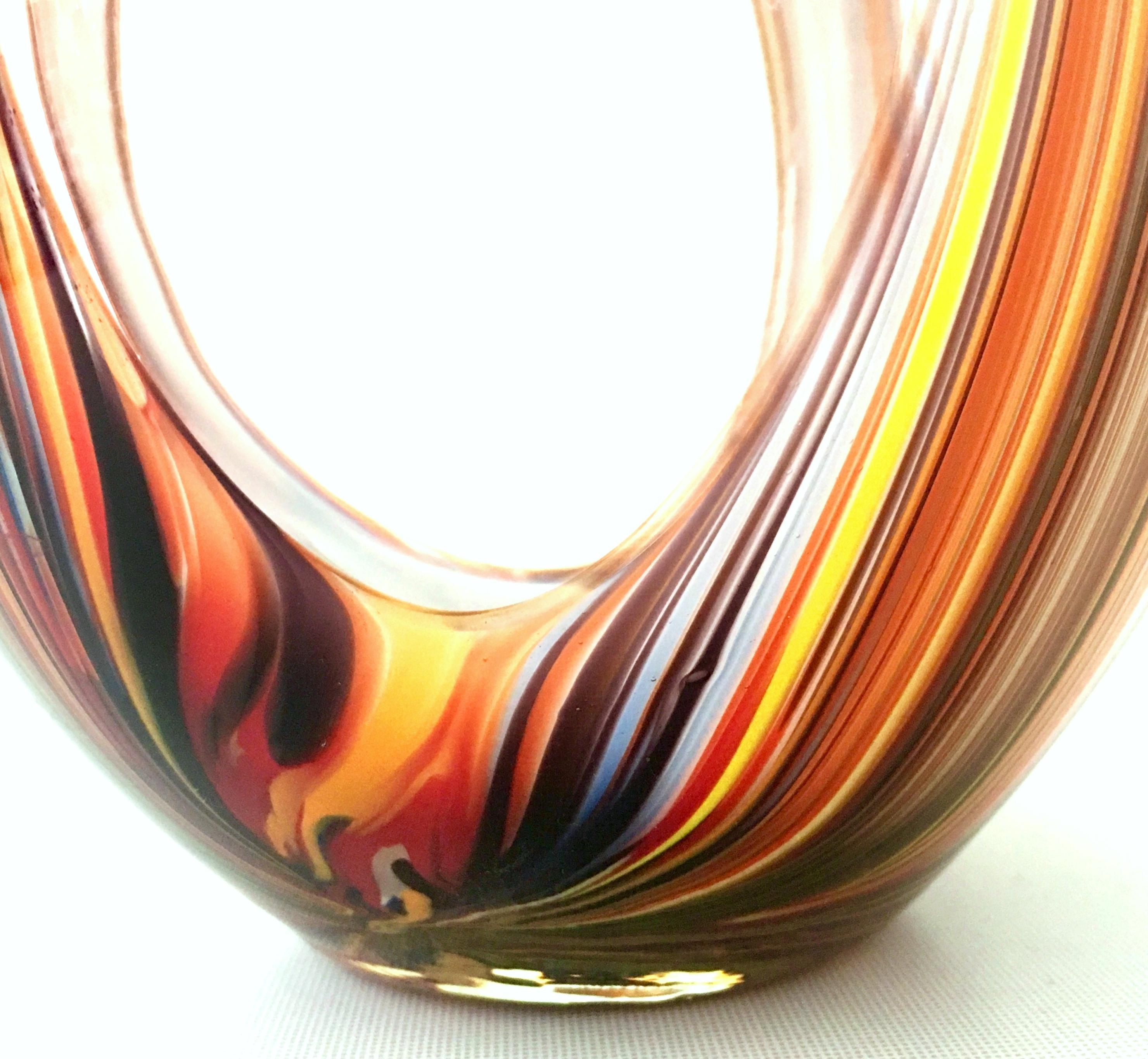 21st Century & New Missoni Large Modern Optical Striped Blown Glass Vase 4