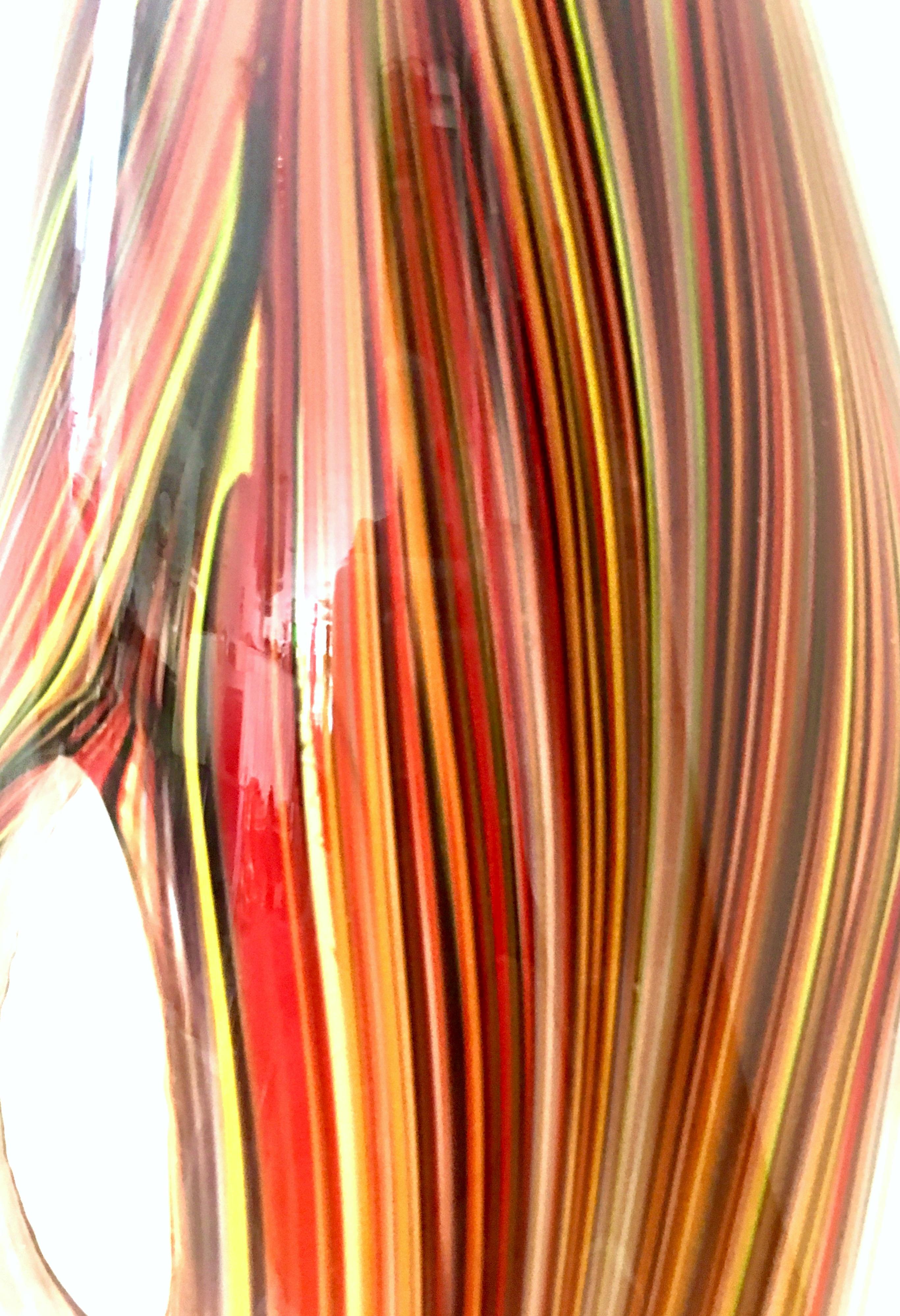 Organic Modern 21st Century & New Missoni Large Modern Optical Striped Blown Glass Vase