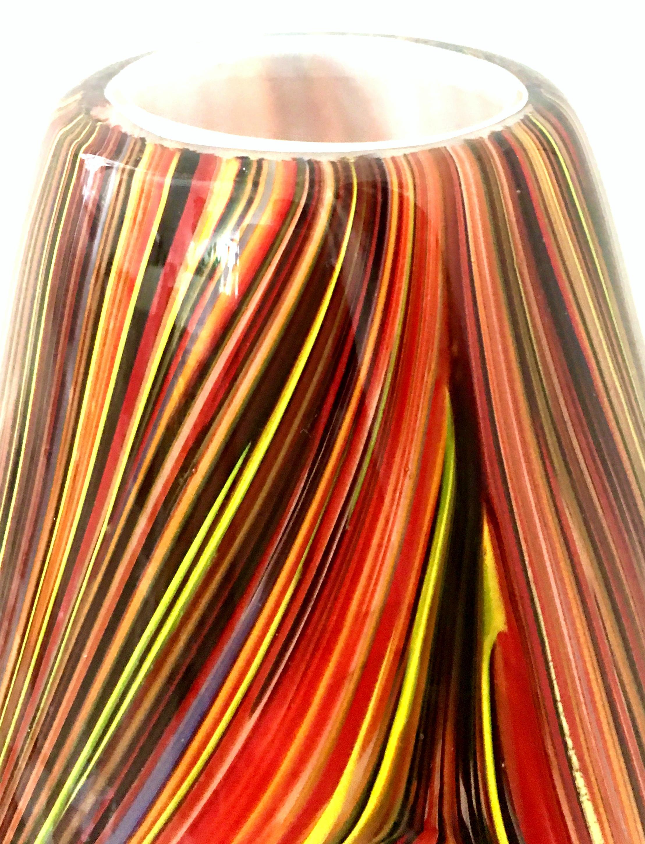 21st Century & New Missoni Large Modern Optical Striped Blown Glass Vase 2