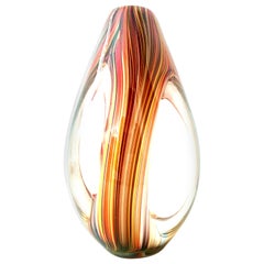 21st Century & New Missoni Large Modern Optical Striped Blown Glass Vase