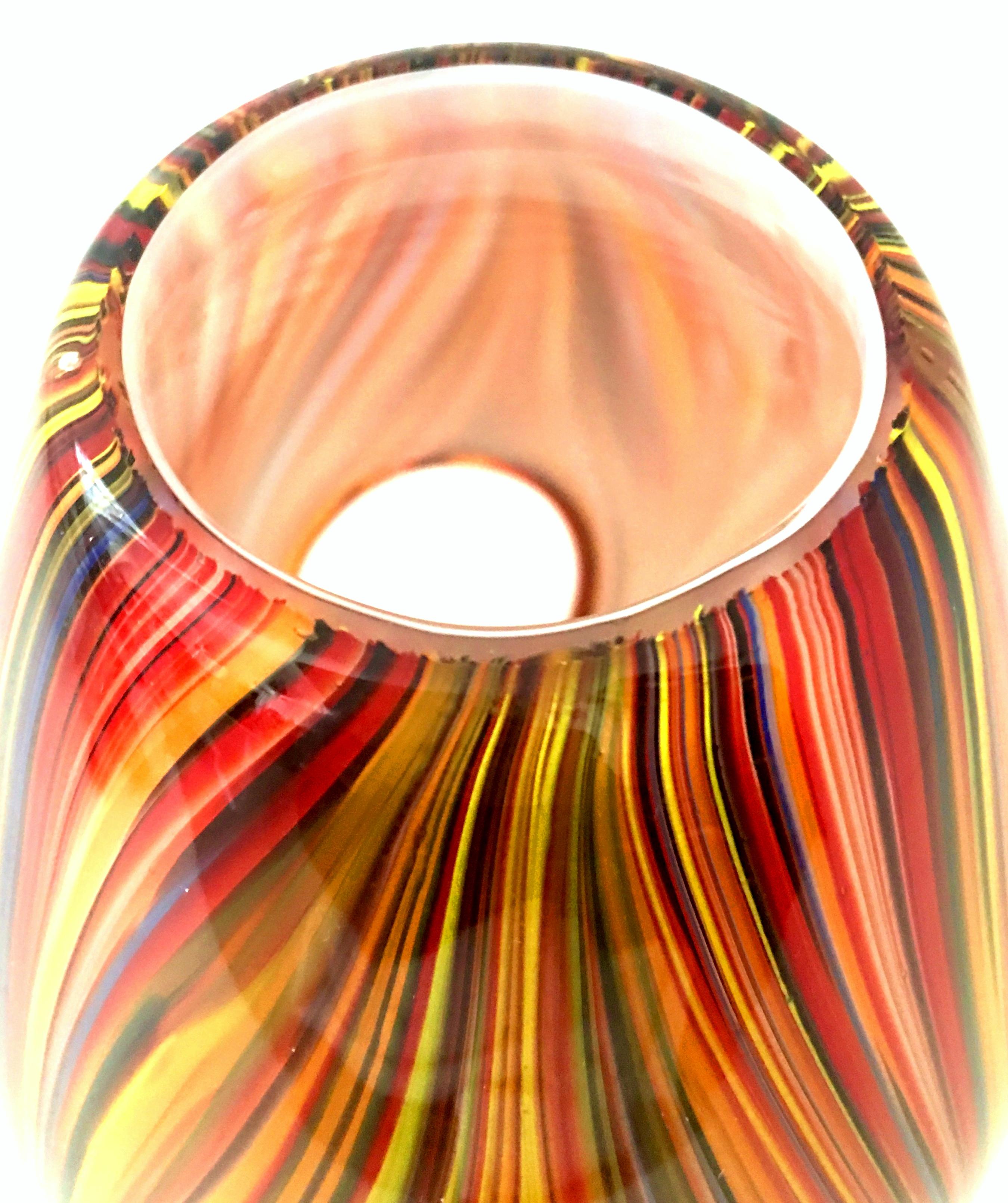 21st Century and New Missoni Modern Optical Striped Blown Glass Vase 7