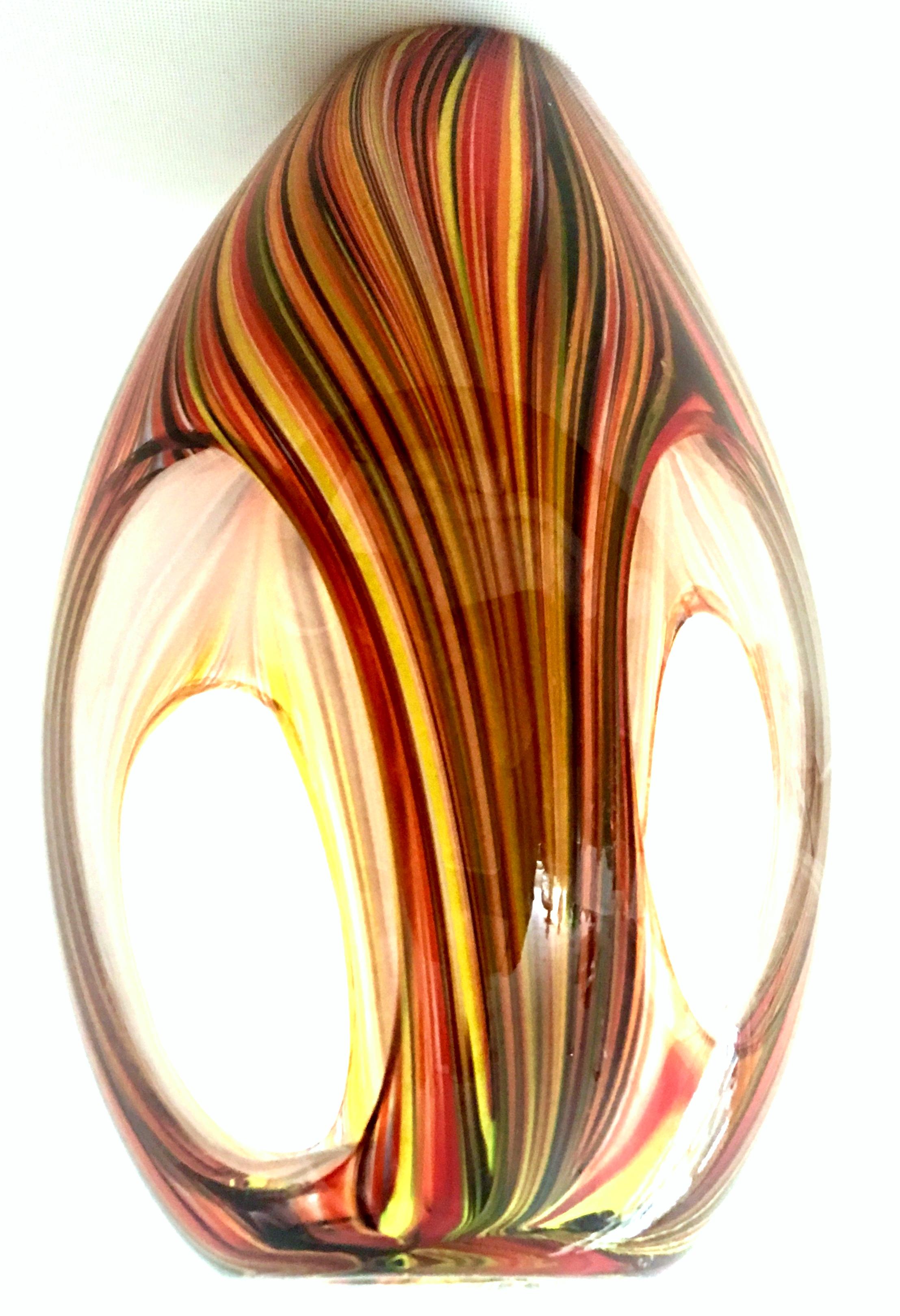 Contemporary 21st Century and New Missoni Modern Optical Striped Blown Glass Vase