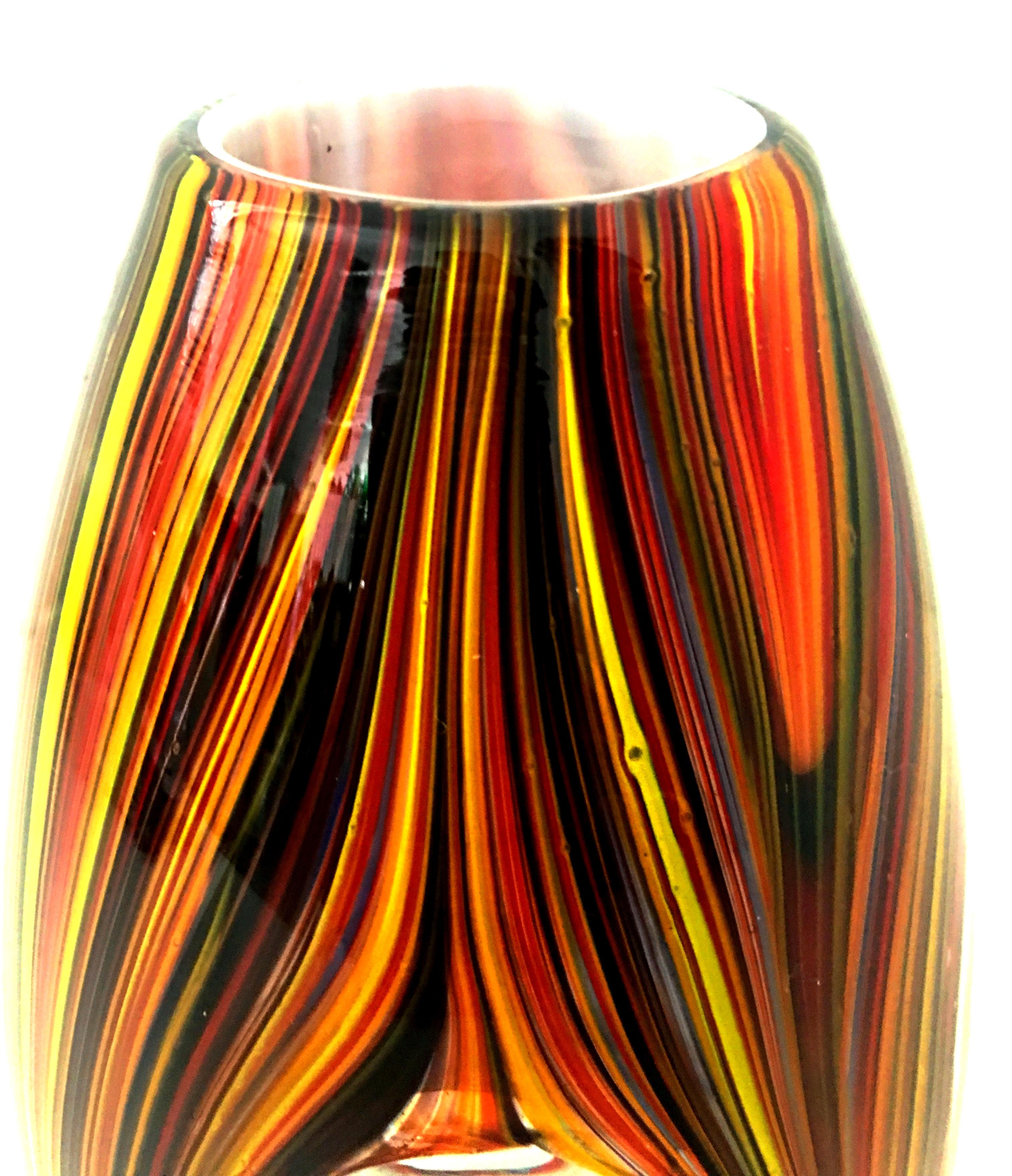 21st Century and New Missoni Modern Optical Striped Blown Glass Vase In Excellent Condition In West Palm Beach, FL