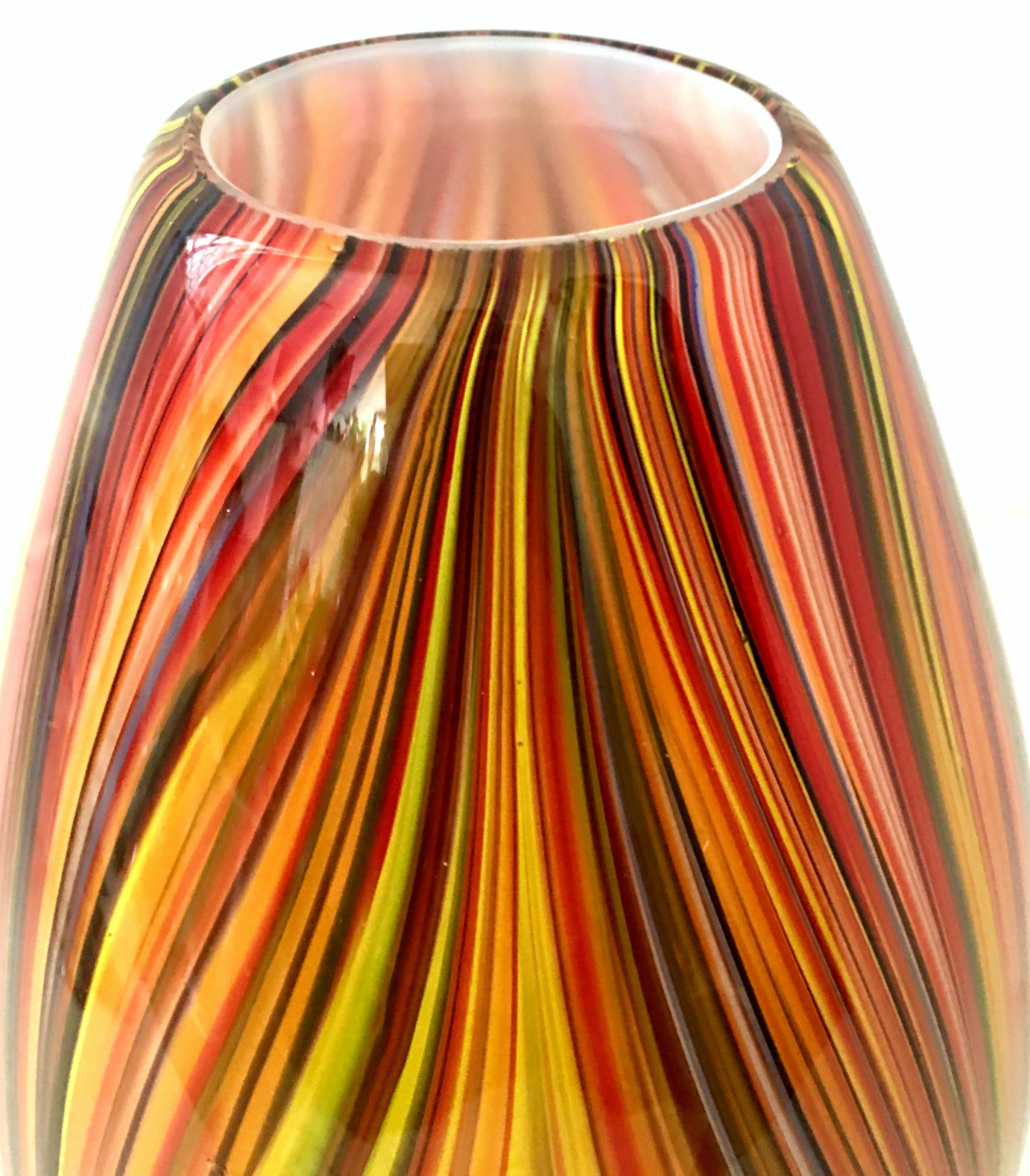 21st Century and New Missoni Modern Optical Striped Blown Glass Vase 3