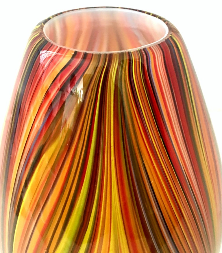 21st Century and New Missoni Modern Optical Striped Blown Glass Vase at 1stDibs