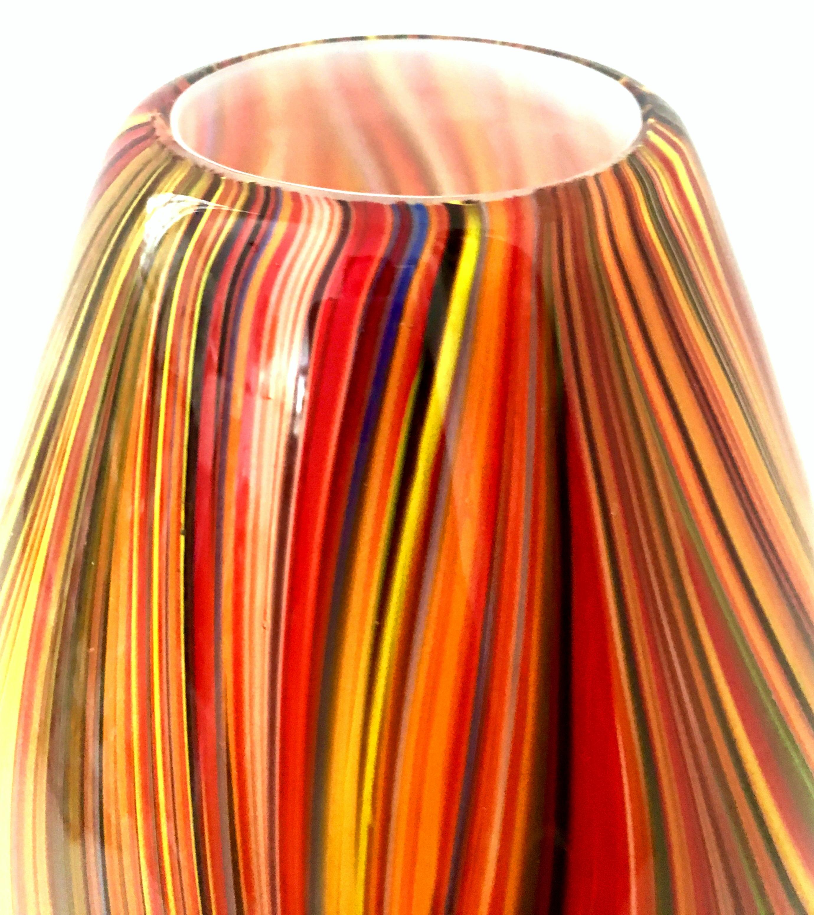 21st Century and New Missoni Modern Optical Striped Blown Glass Vase 4
