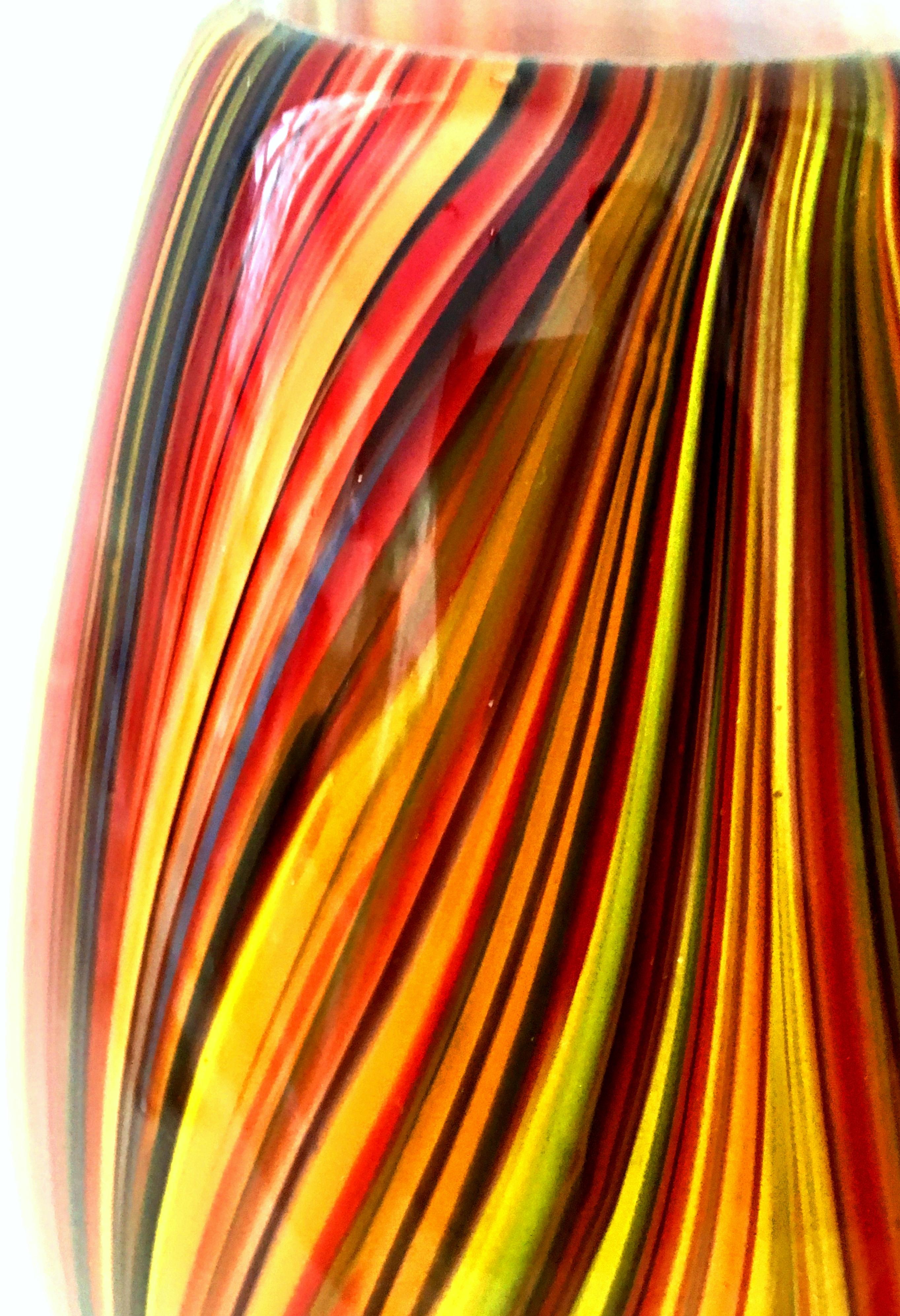 21st Century and New Missoni Modern Optical Striped Blown Glass Vase 5
