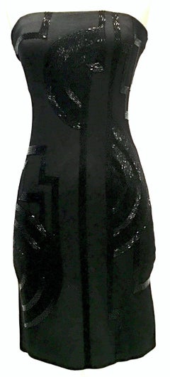 21st Century & New Silk Knit Beaded Strapless Cocktail Dress By, Ralph Lauren