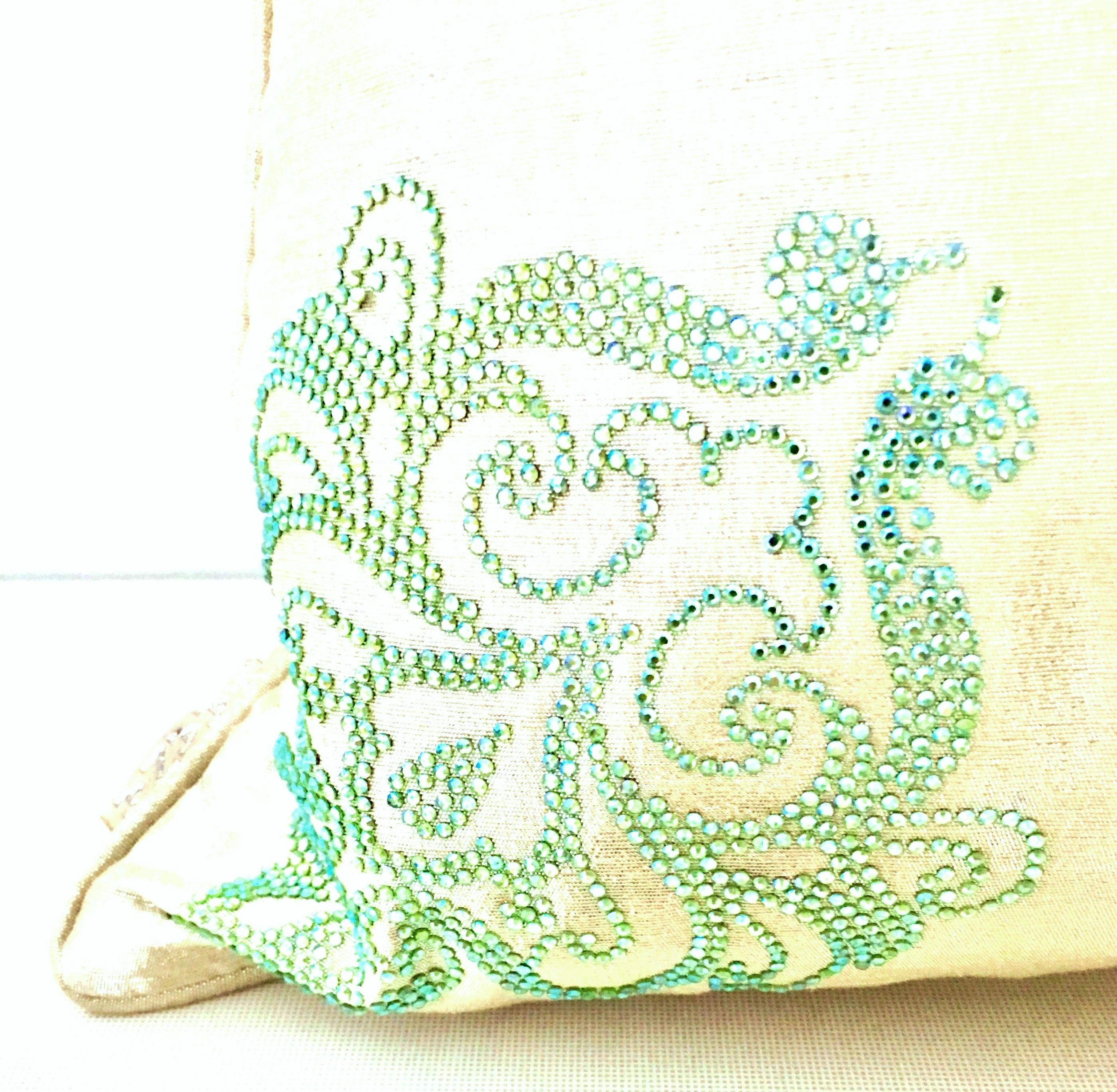 21st Century and New Silk Paisley Crystal Adorned Down Filled Pillow by, Sivaana 1