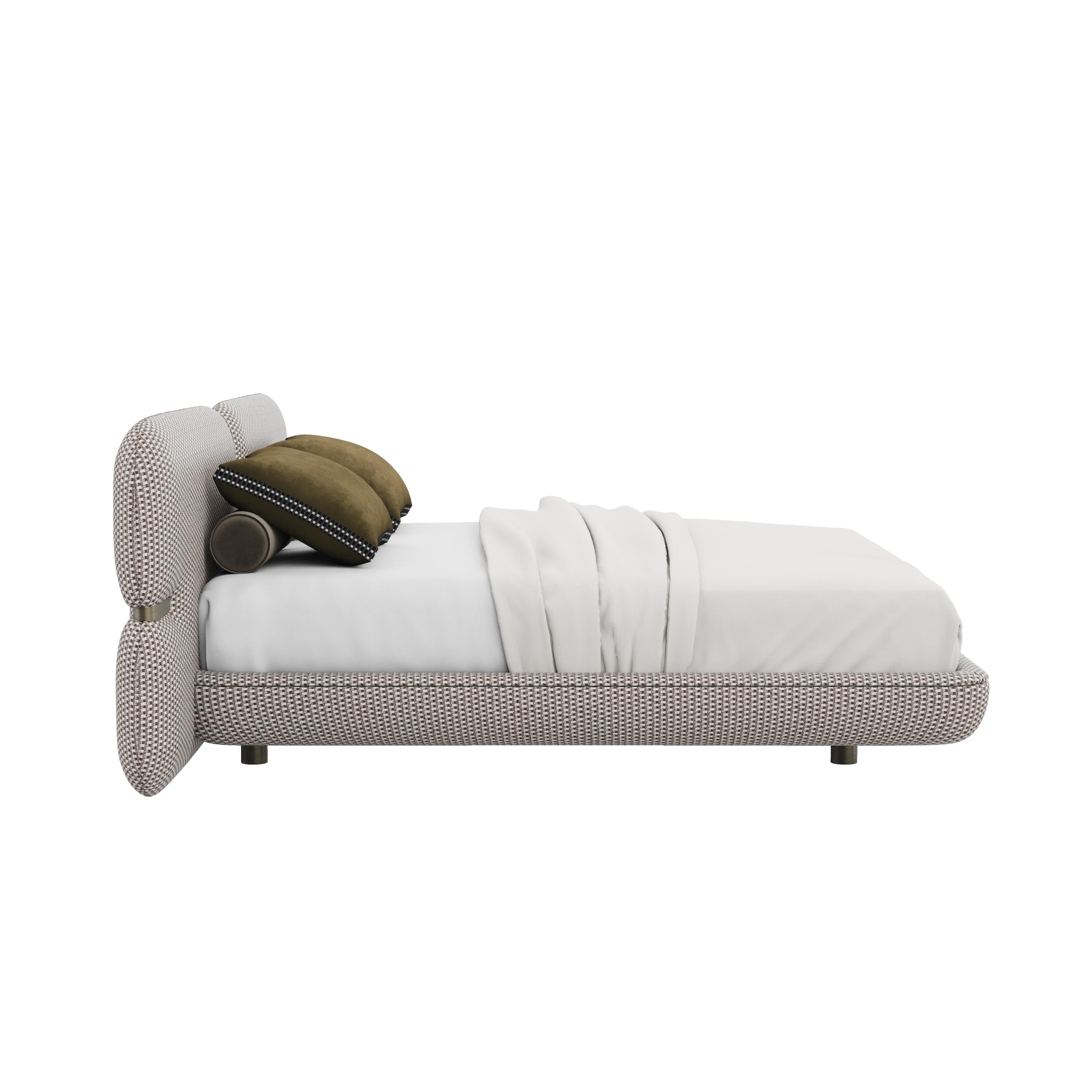 XXIe siècle et contemporain Lit Newark du 21e siècle en jacquard de laiton fabriqué à la main au Portugal par Porus Studio en vente