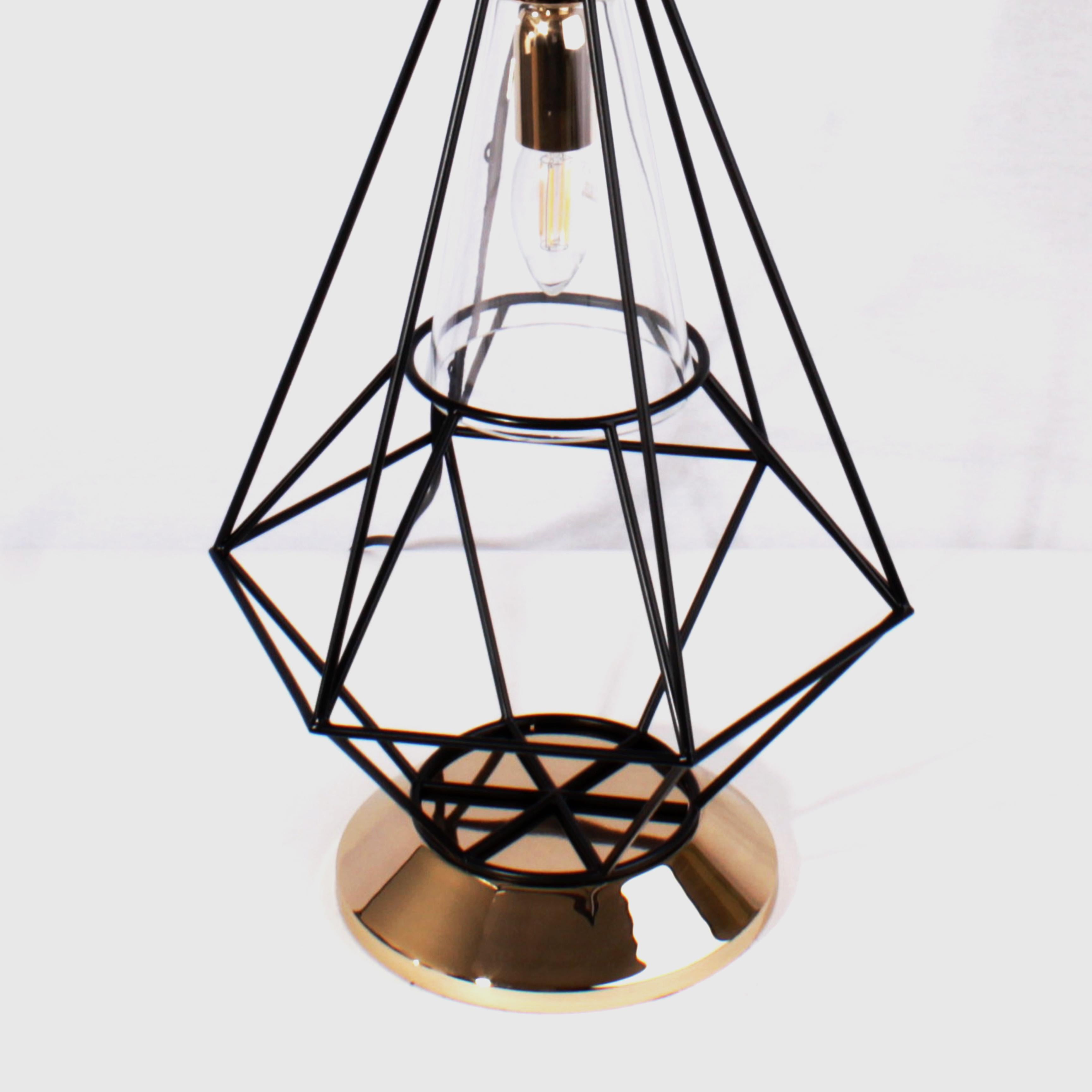 21st Century Nola Table Lamp Brass Glass Silk For Sale 1