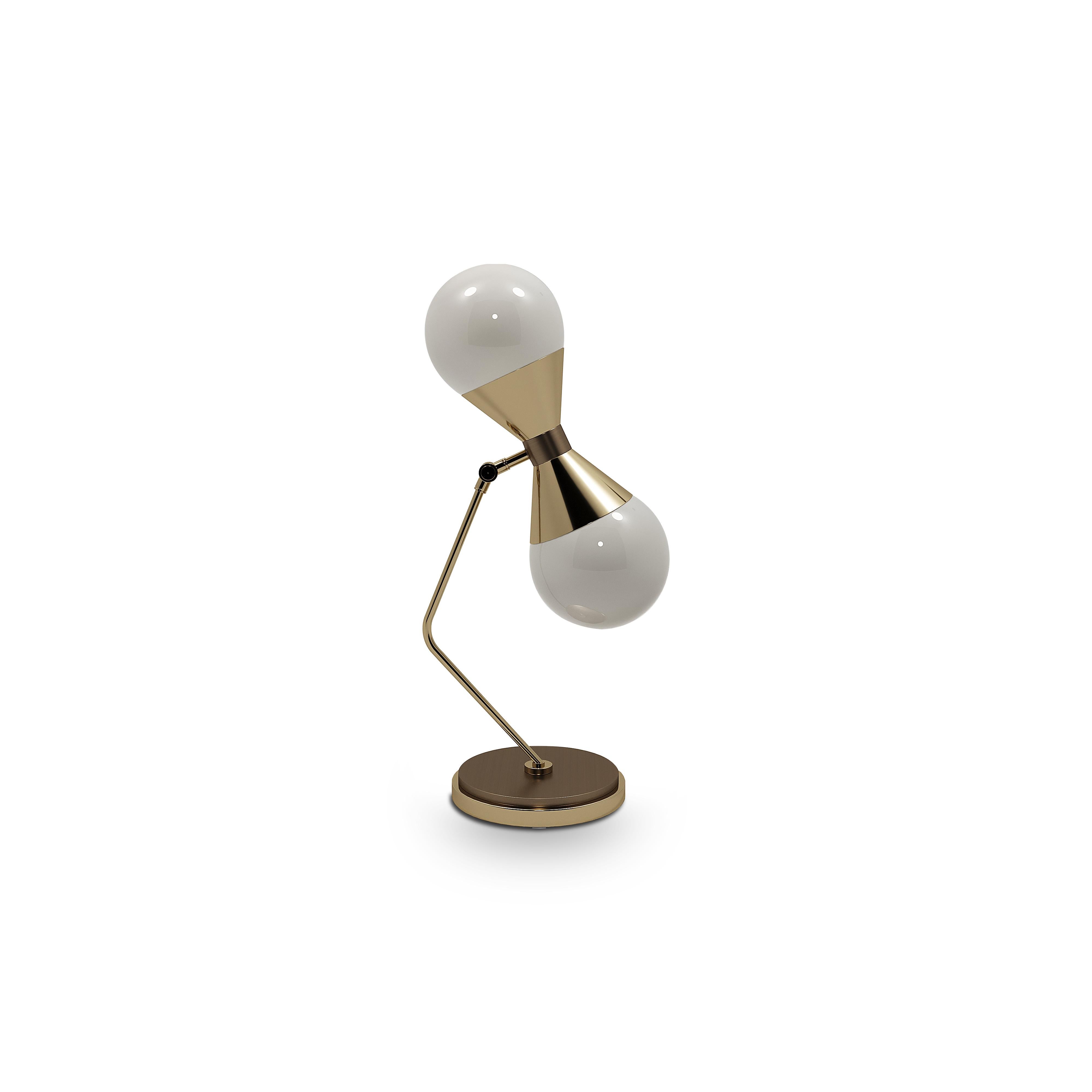 Laiton Lampe de bureau NoMad du 21e siècle en laiton et verre par Creativemary en vente
