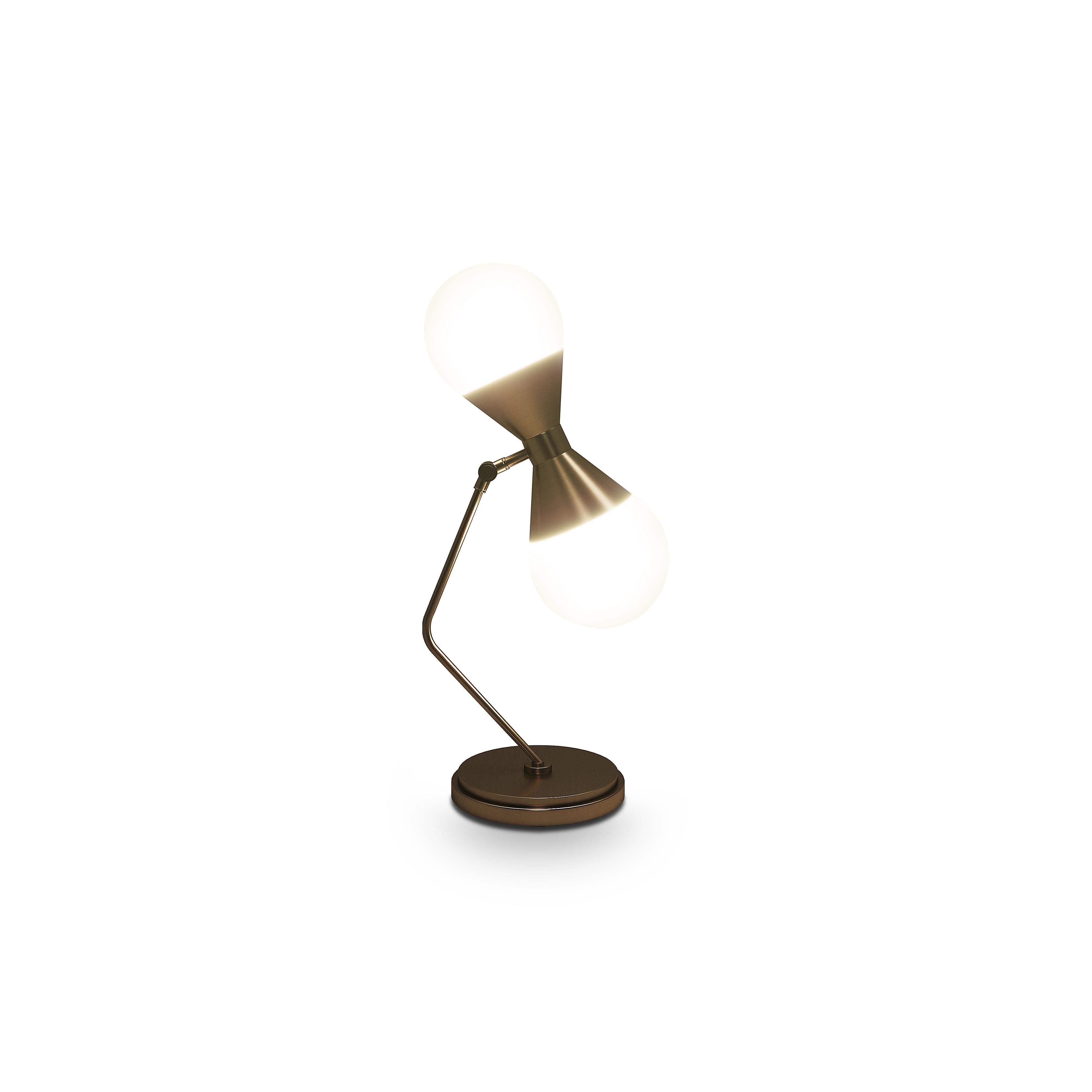 Lampe de bureau NoMad du 21e siècle en laiton et verre par Creativemary en vente 2