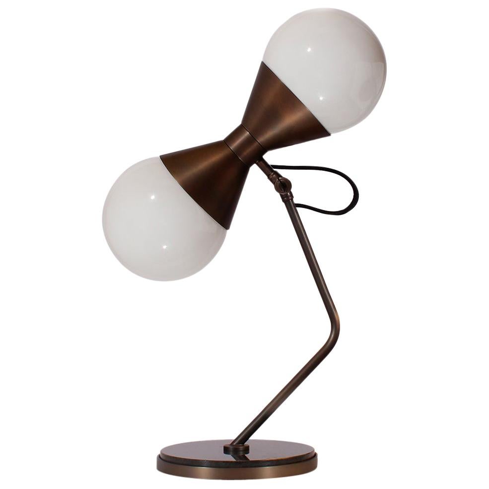 Lampe de bureau NoMad du 21e siècle en laiton et verre par Creativemary