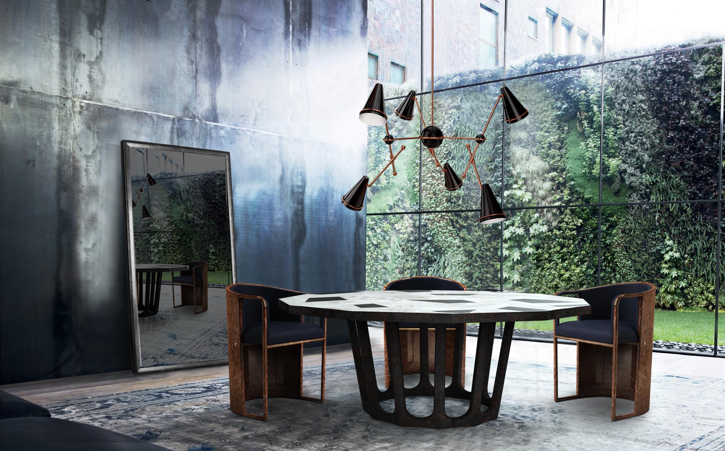 XXIe siècle et contemporain Table de salle à manger Northup du 21e siècle en marbre Calacatta en vente