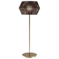 21st Century Novecento Brass and Eco Leather Table Lamp by Roberto Lazzeroni