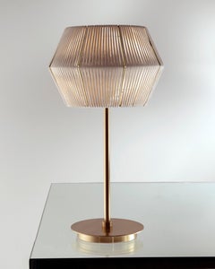 21st Century Novecento Brass and White String Table Lamp by Roberto Lazzeroni