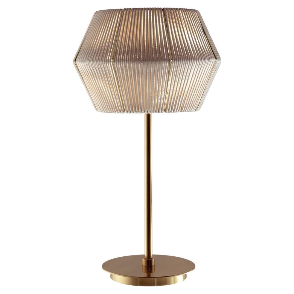 21st Century Novecento Brass and White String Table Lamp by Roberto Lazzeroni For Sale